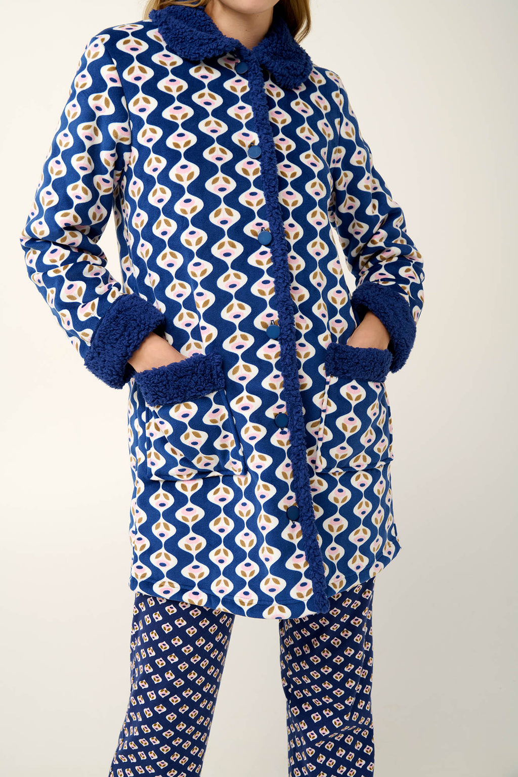 Vamp - Γυναικεία Ρόμπα Fleece με Κουμπιά