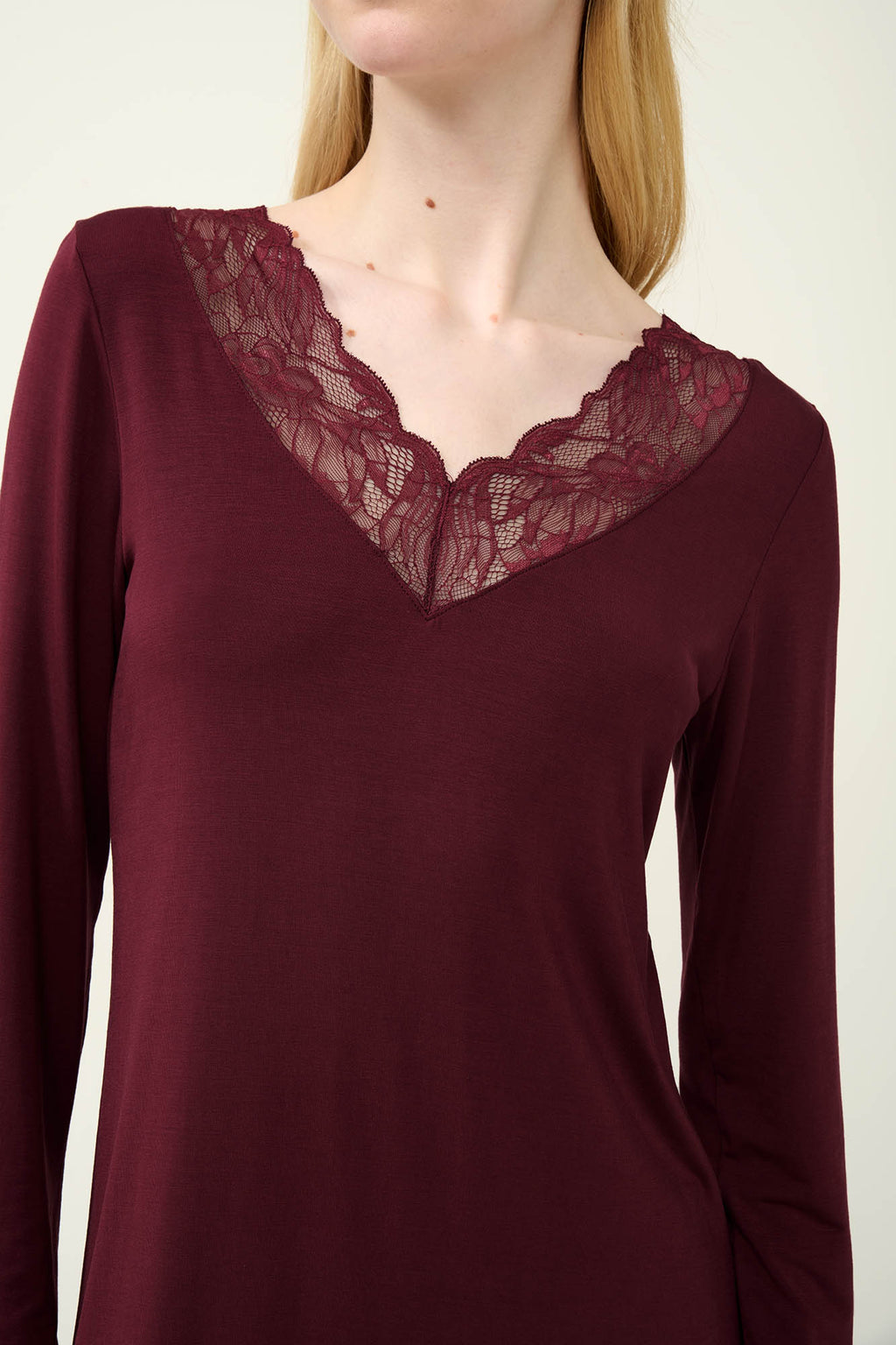 Vamp - Νυχτικό Micromodal με Δαντέλα