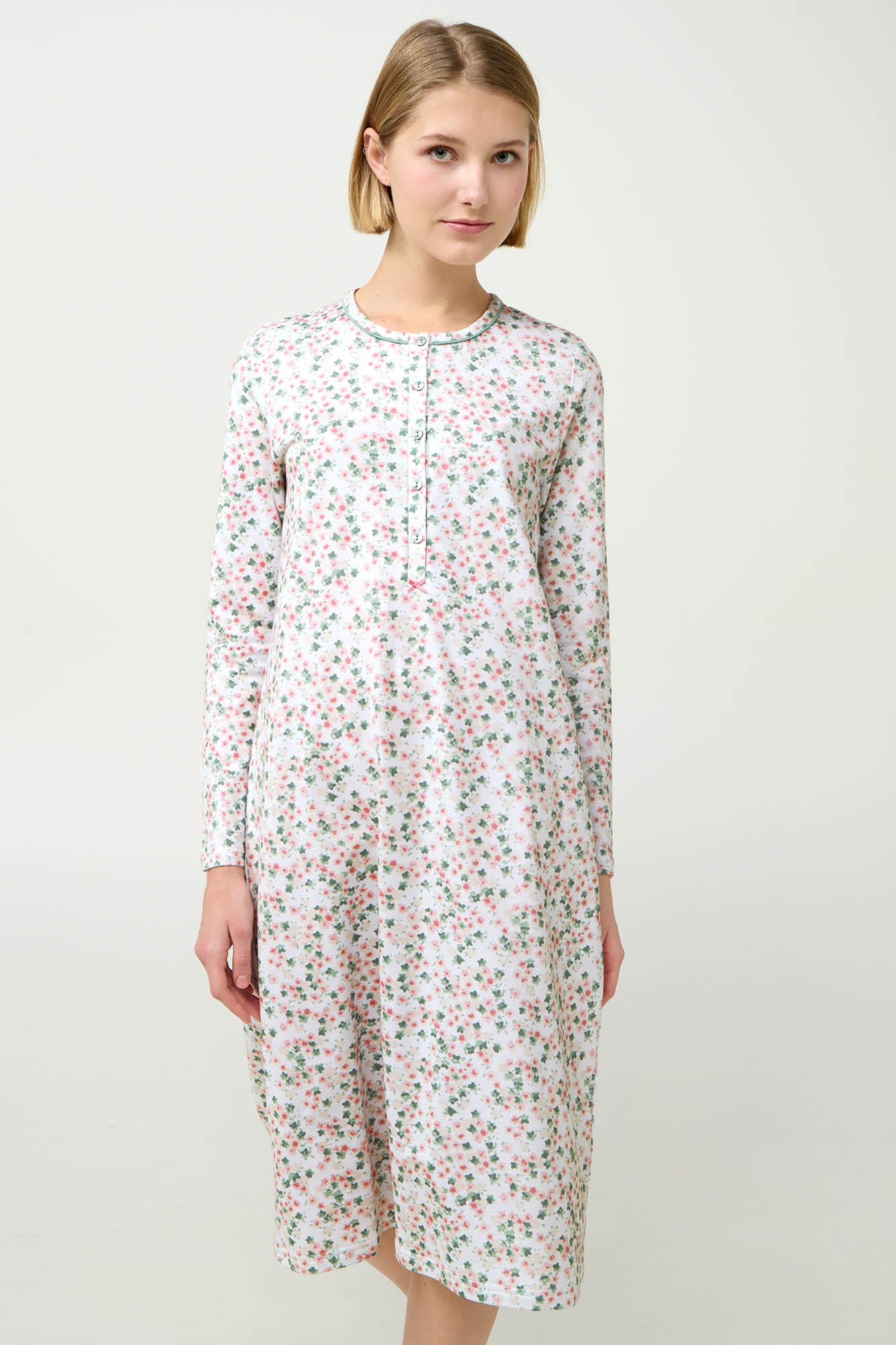 Vamp - Φλοράλ Φούτερ Νυχτικό με Πατιλέτα