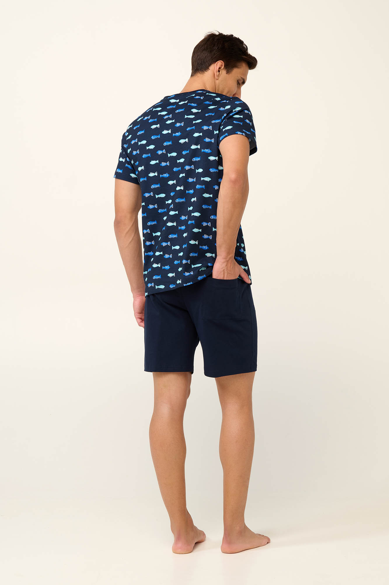 Vamp - Βαμβακερή Ανδρική Πυτζάμα με V Λαιμόκοψη