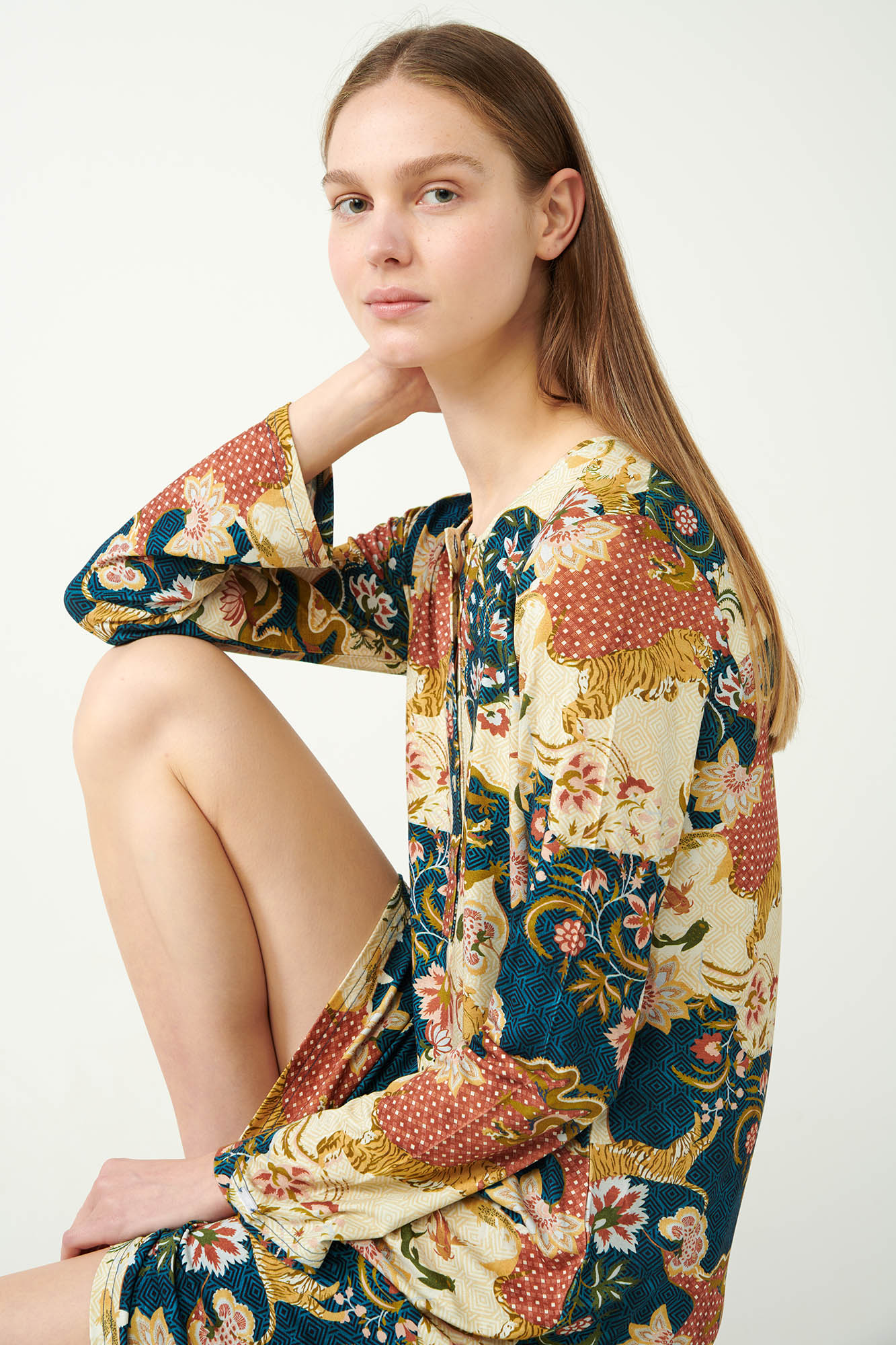 Vamp - Ιαπωνικό Φλοράλ Νυχτικό με Πατιλέτα