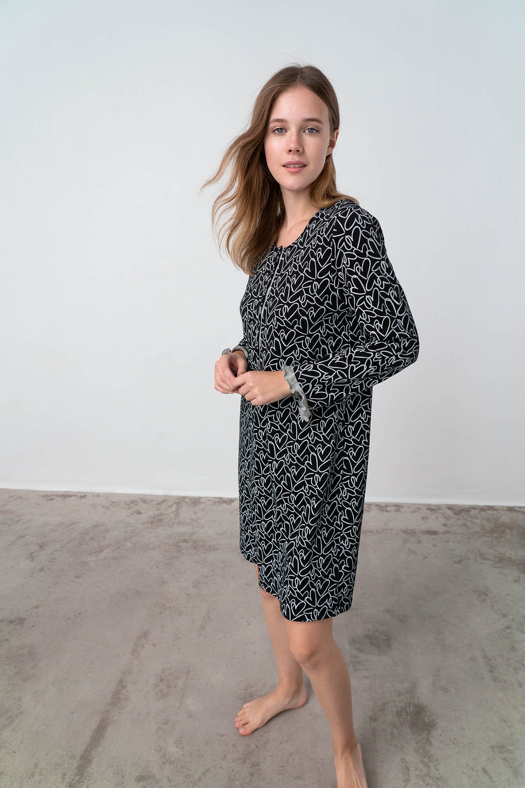 Vamp - Εμπριμέ Νυχτικό με Πατιλέτα