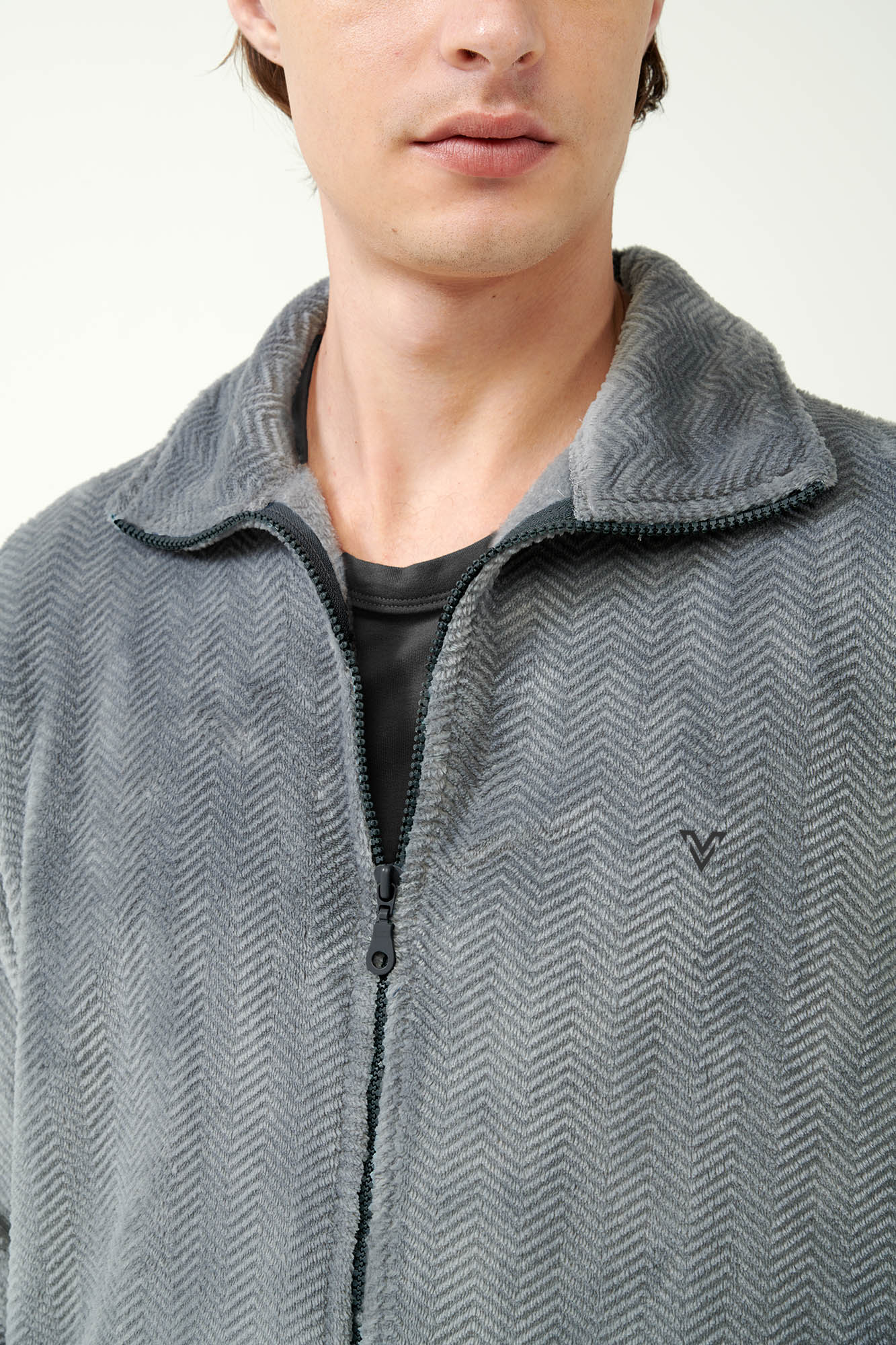 Vamp - Fleece Ρόμπα Ζιβάγκο με Φερμουάρ