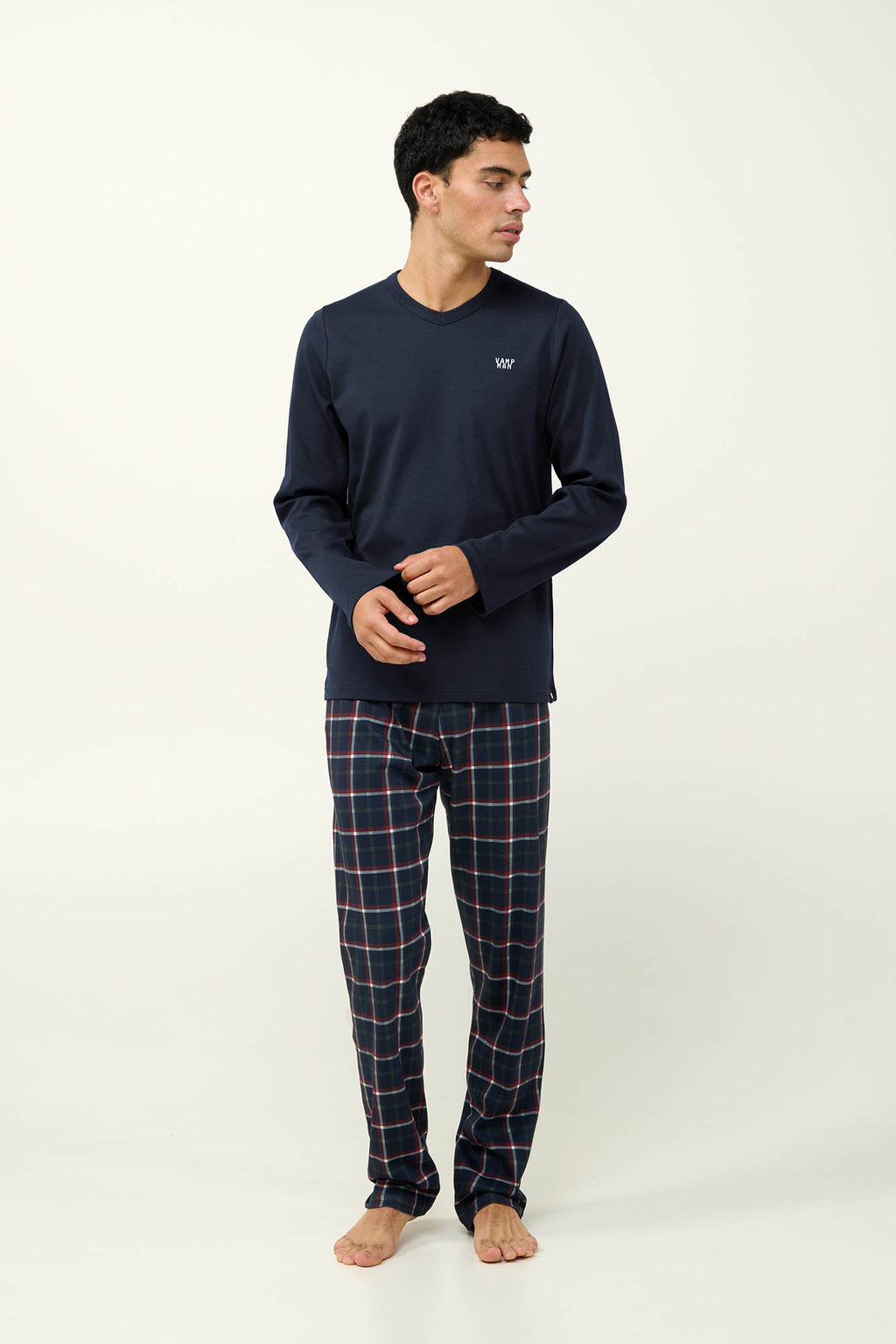 Vamp - Ανδρική Βαμβακερή Πυτζάμα με V λαιμόκοψη