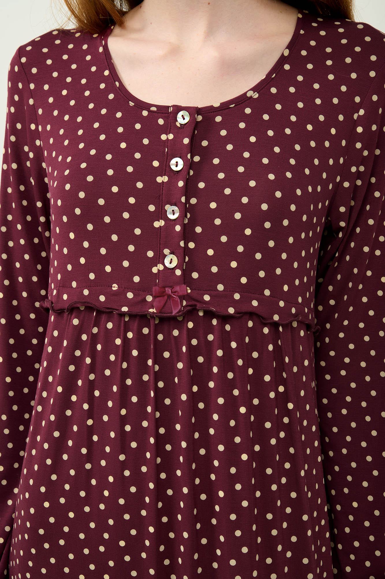 Vamp - Micromodal Πουά Νυχτικό Εγκυμοσύνης και Θηλασμού