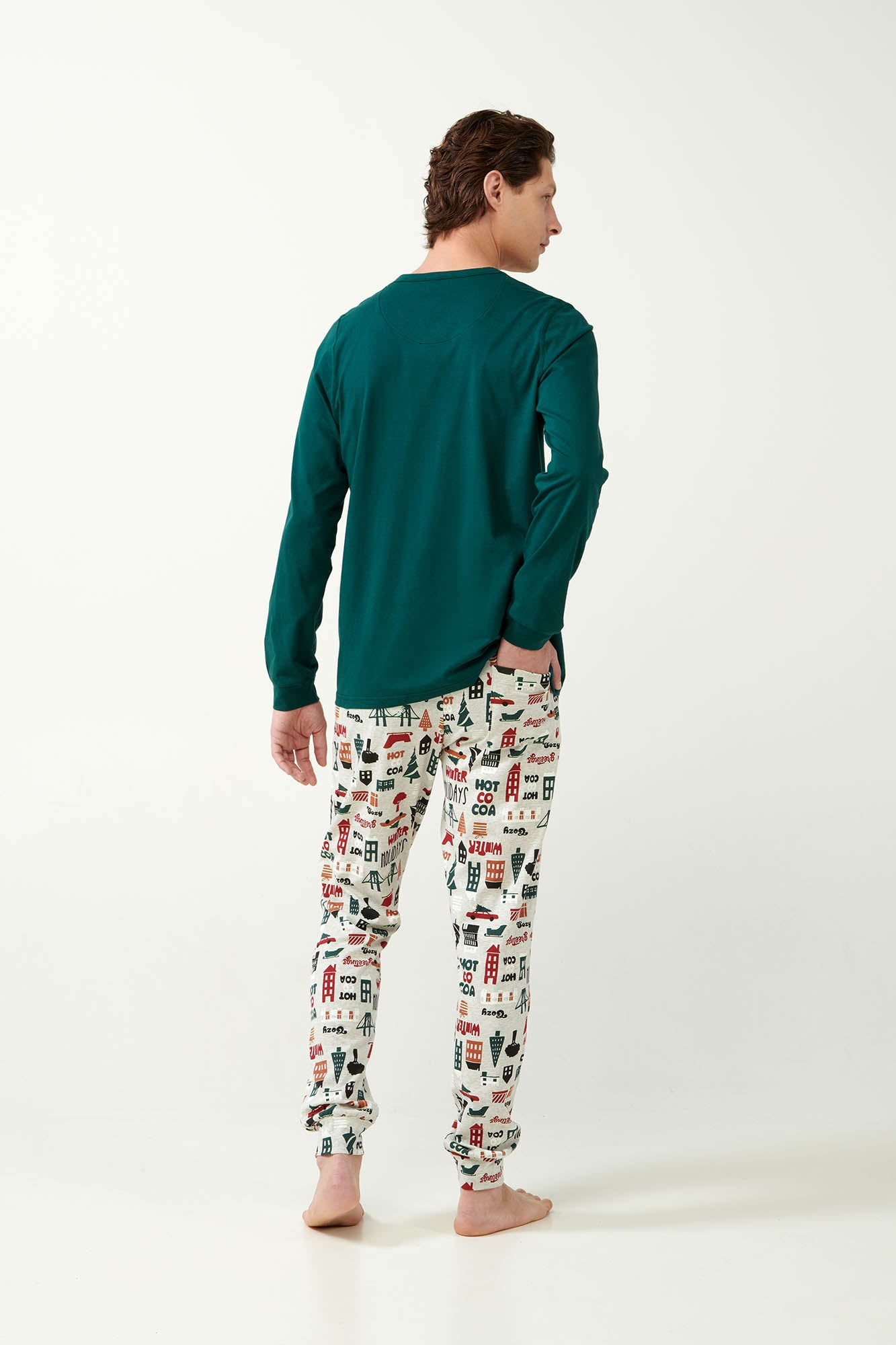 Vamp - Βαμβακερή Πυτζάμα με Γιορτινό Μοτίβο