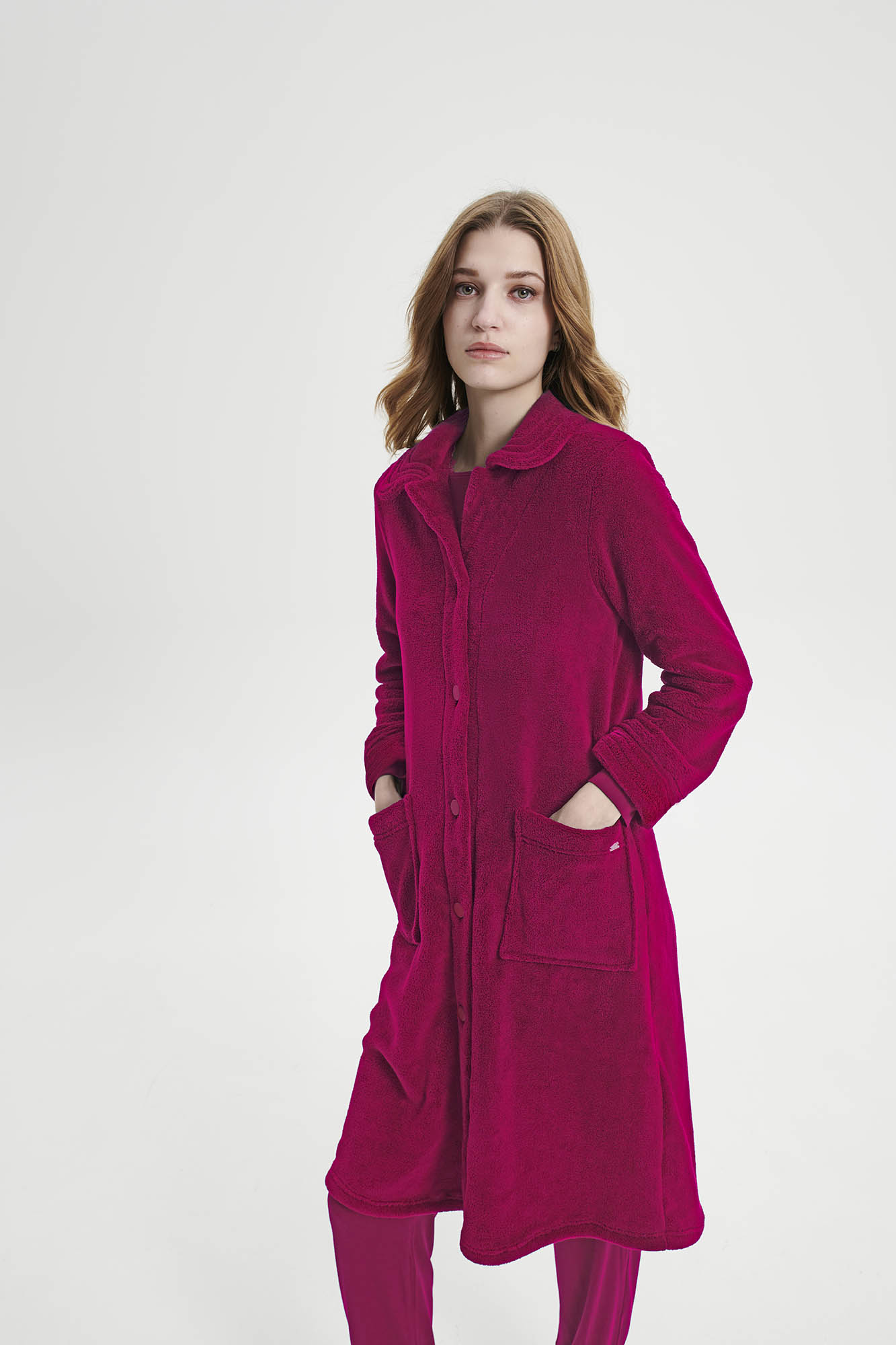 Vamp - Μονόχρωμη Κουμπωτή Ρόμπα