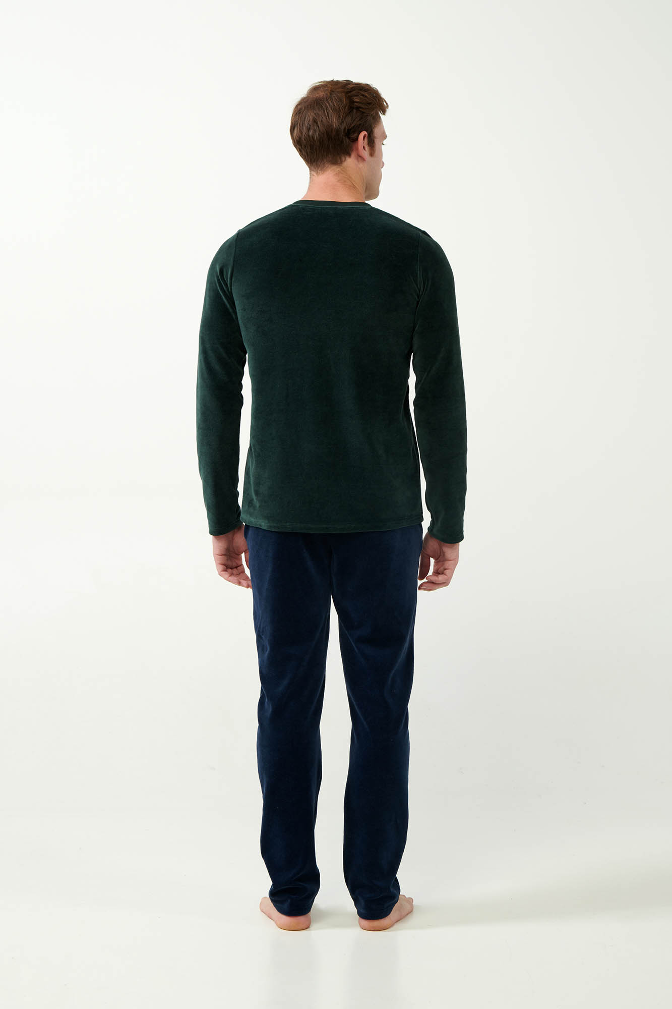 Vamp - Κλασική Πυτζάμα Velvet με V Λαιμόκοψη