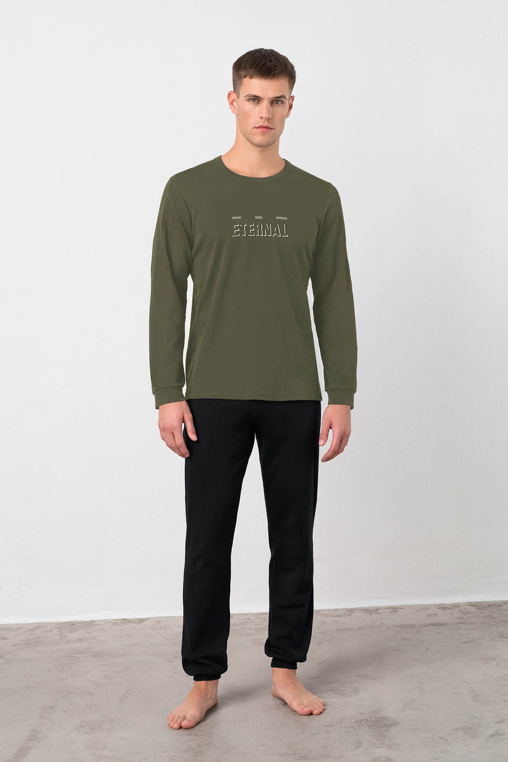 Vamp - Βαμβακερές Ανδρικές Πυτζάμες με Μανσέτες