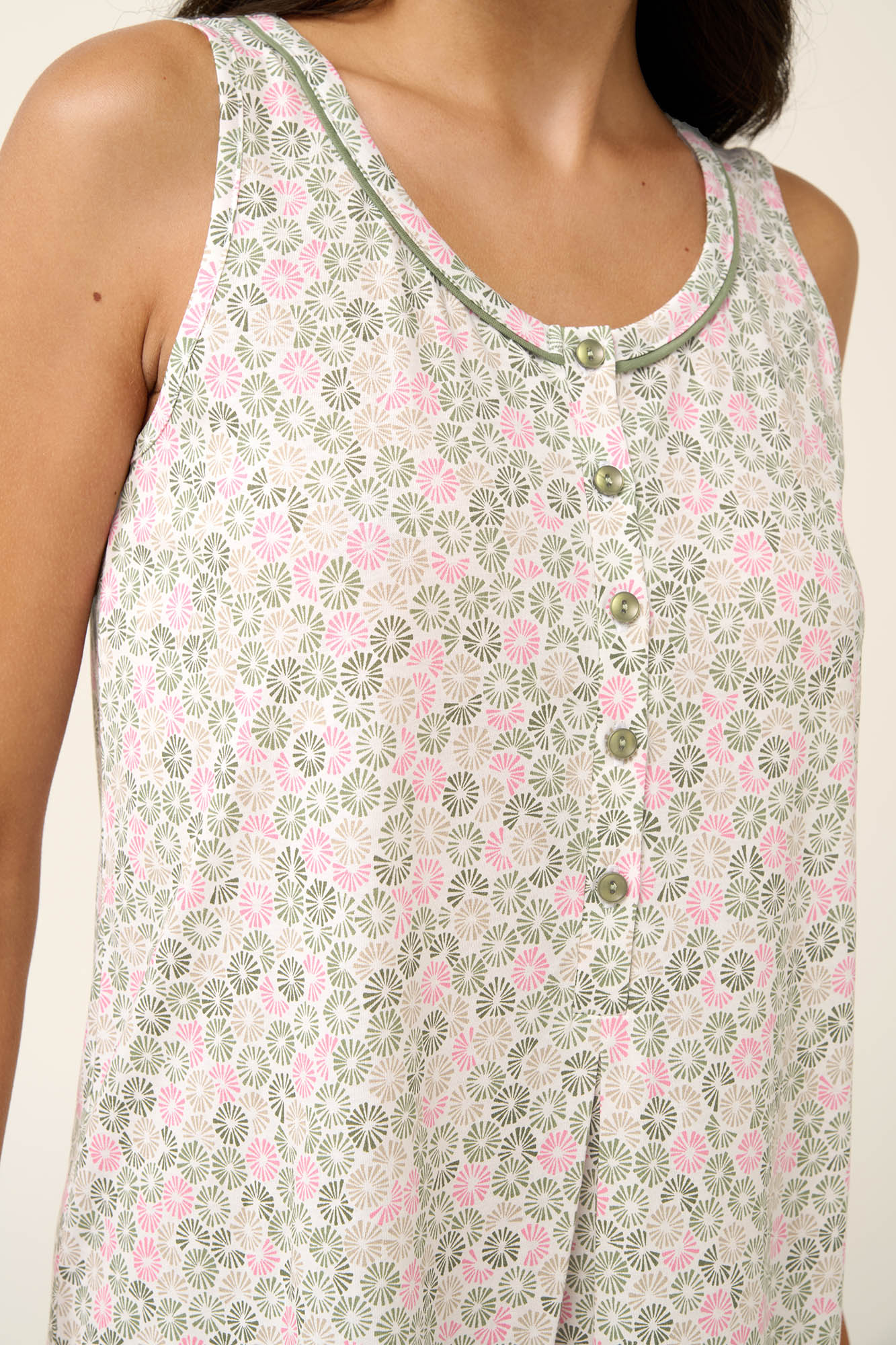 Vamp - Βαμβακερό Νυχτικό Εγκυμοσύνης και Θηλασμού με Πιέτα