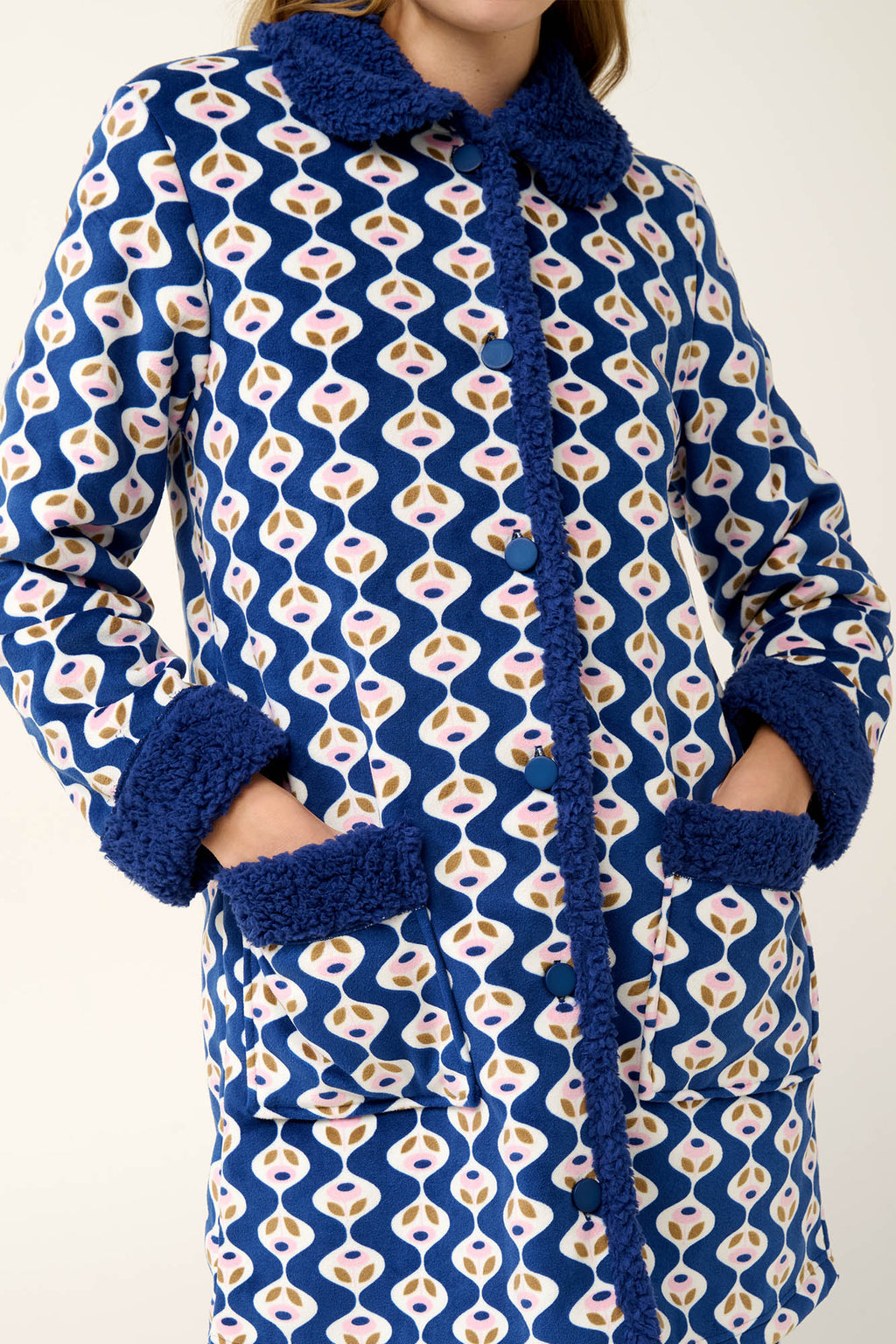 Vamp - Γυναικεία Ρόμπα Fleece με Κουμπιά