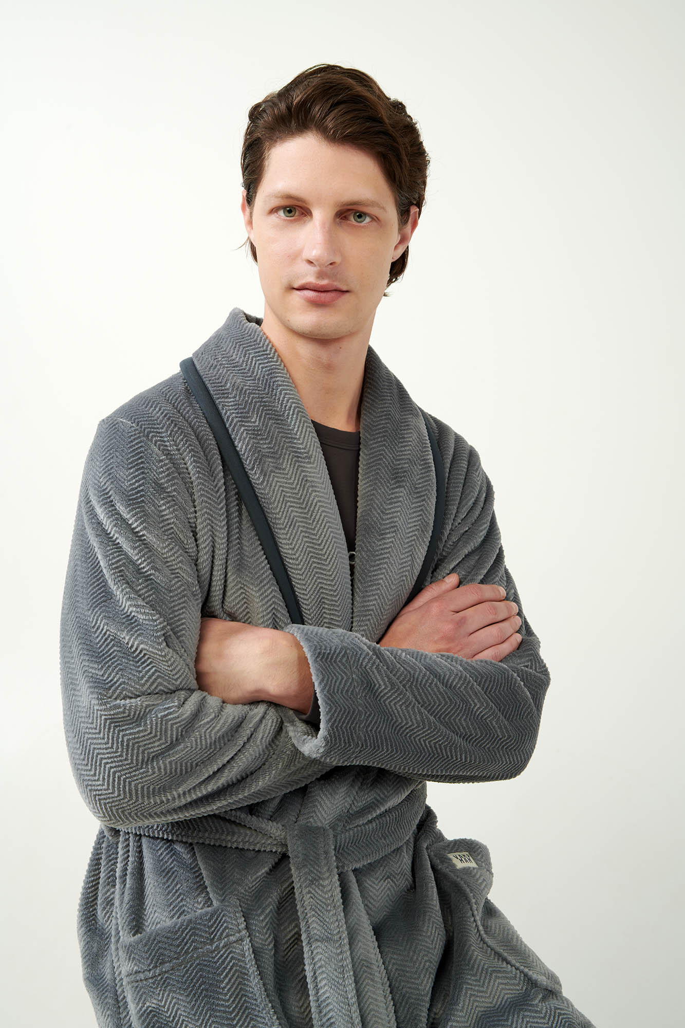 Vamp - Μακριά Σταυρωτή Fleece Ρόμπα