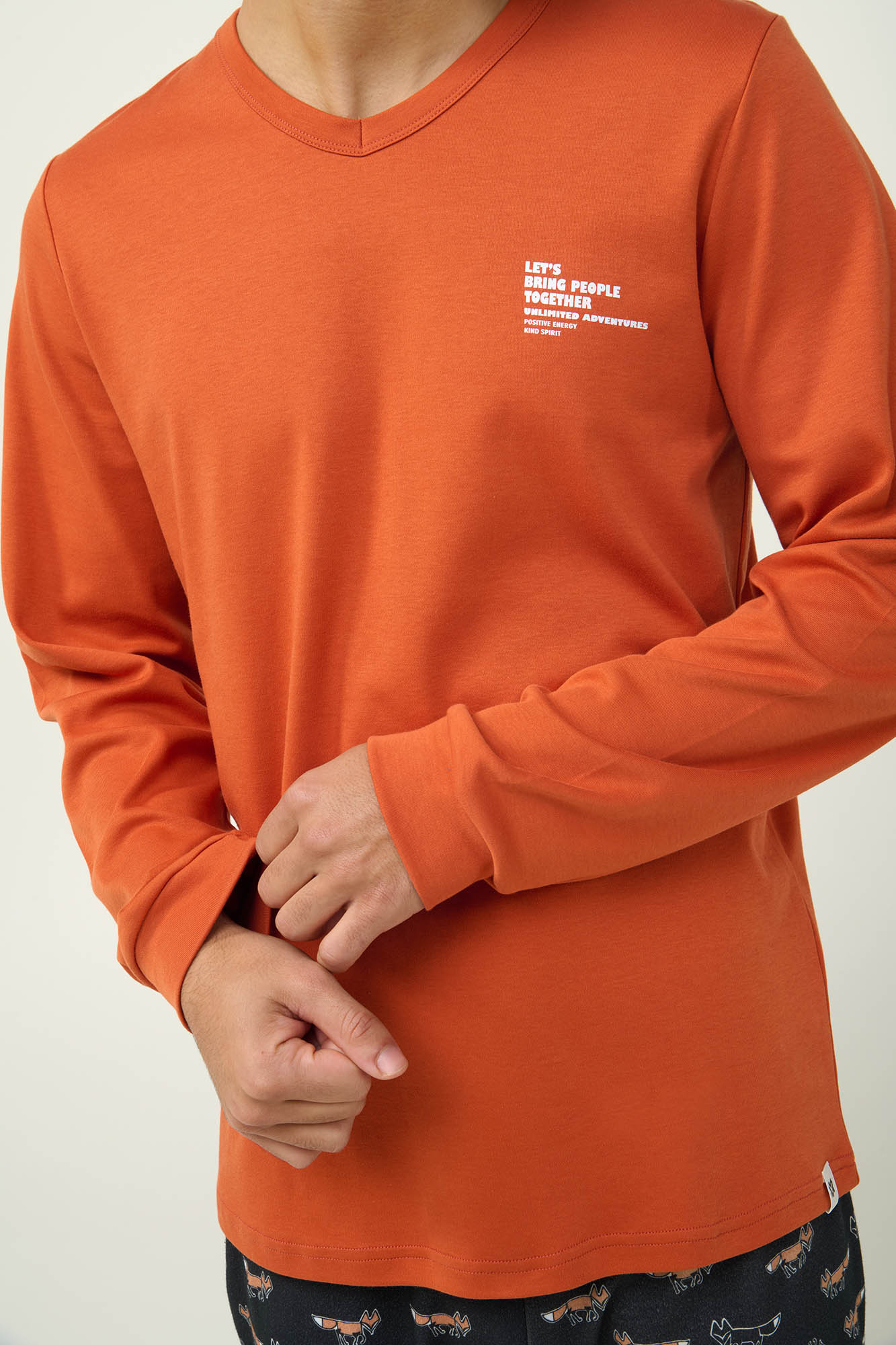 Vamp - Ανδρική Βαμβακερή Πυτζάμα με Μανσέτες