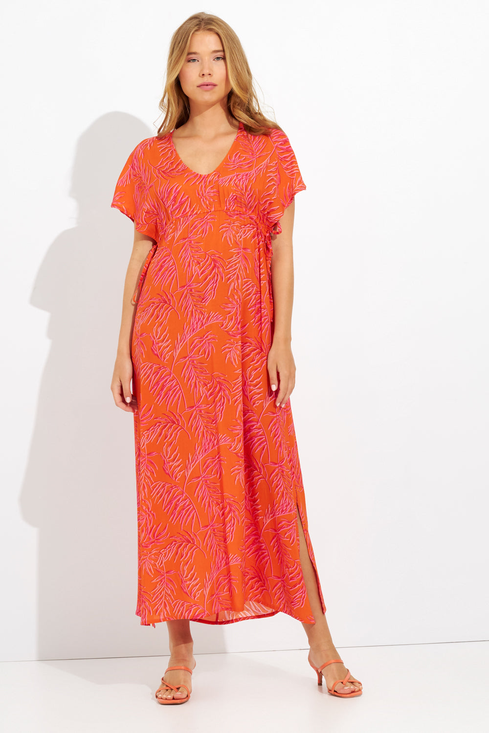 Harmony - Φόρεμα Εμπριμέ Μακρύ Με Σούρα Viscose