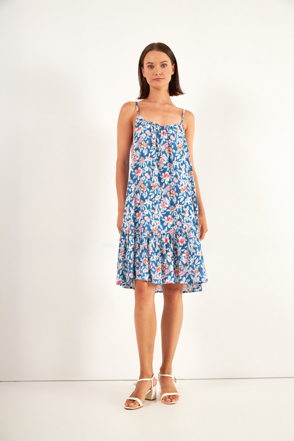 Harmony - Φόρεμα Εμπριμέ Ράντα Με Βολάν Viscose