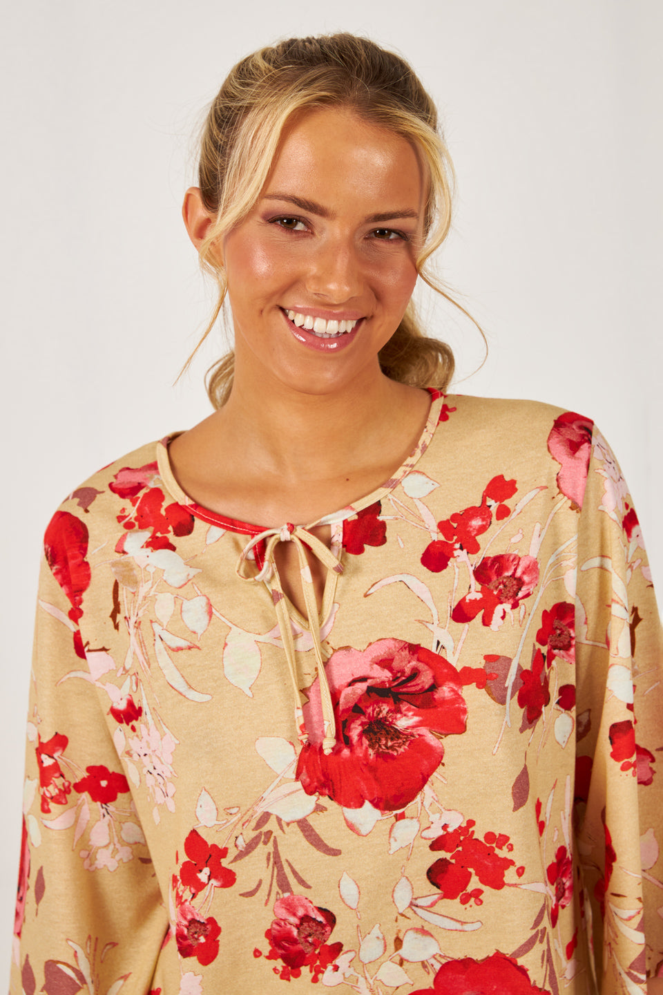 Harmony - Φόρεμα Εμπριμέ Cotton Με Μανίκι