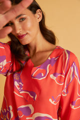 Harmony - Φόρεμα Εμπριμέ Viscose Mini Με / Μανίκι