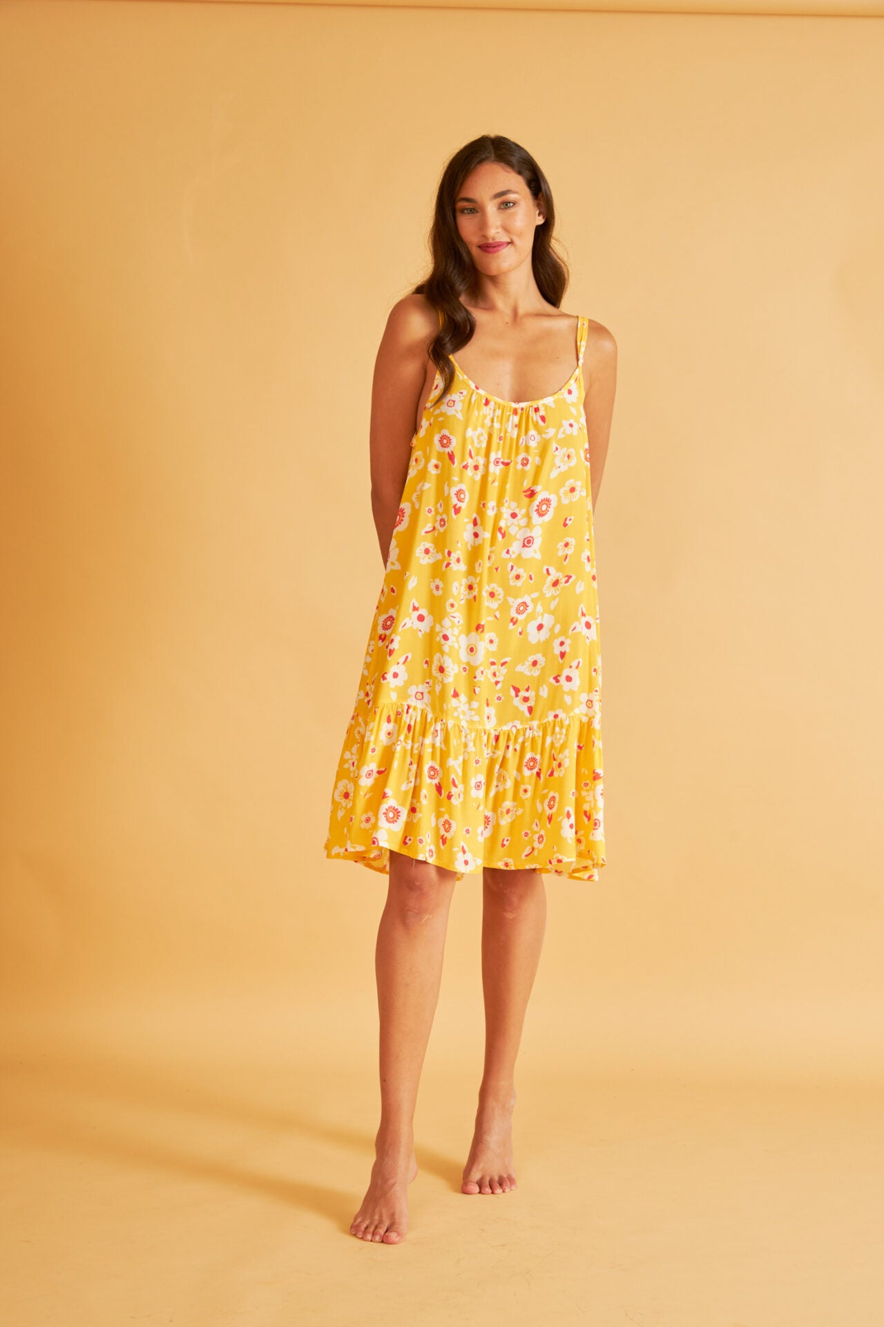 Harmony - Φόρεμα Εμπριμέ Ράντα Με Βολάν Viscose