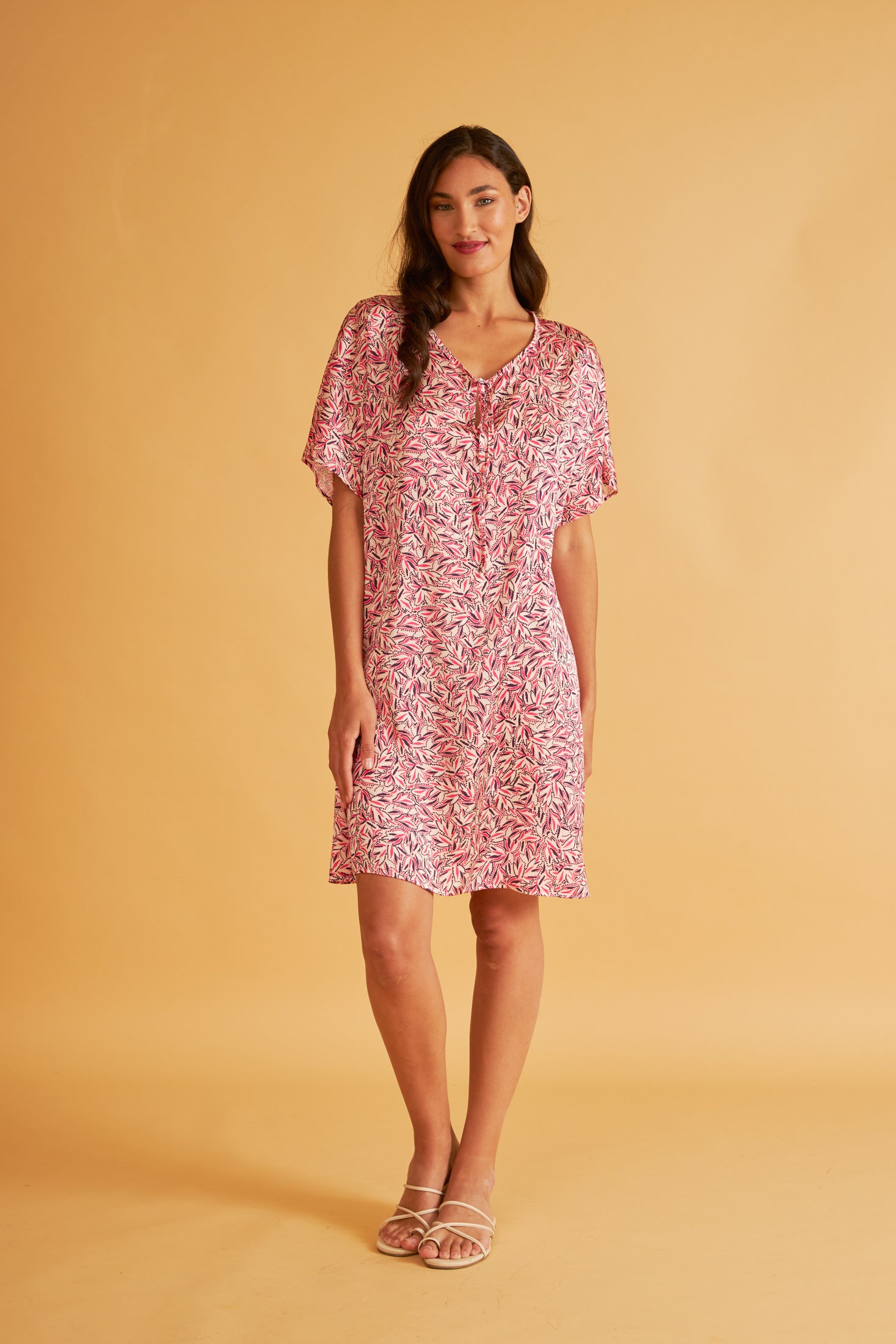 Harmony - Φόρεμα Satin Κοντό Με / Μανίκι Και Δέσιμο