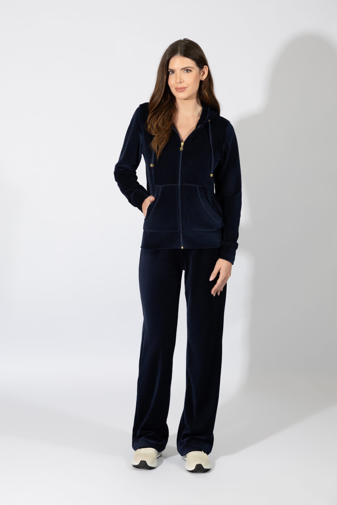 Harmony - Σετ Φόρμα Βελουτέ Με Κουκούλα  Blue