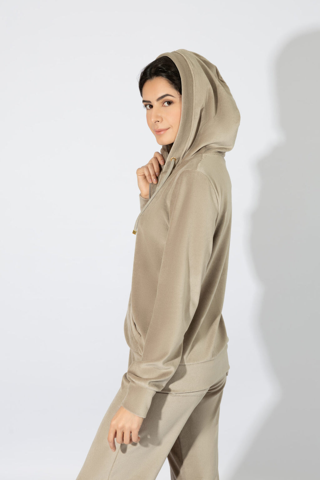 Harmony - Σετ Φόρμα Βελουτέ Με Κουκούλα  Elephant