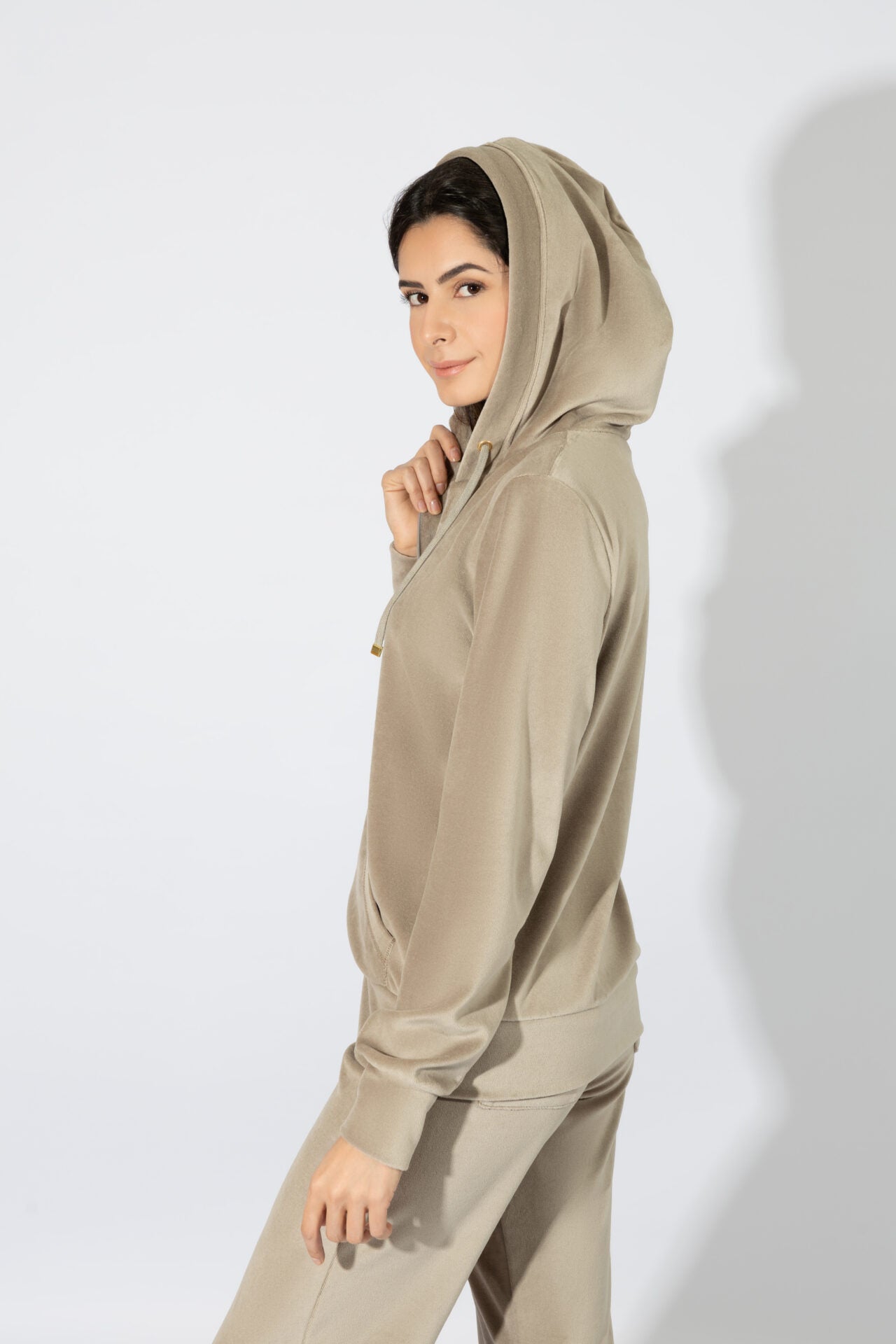 Harmony - Σετ Φόρμα Βελουτέ Με Κουκούλα  Elephant