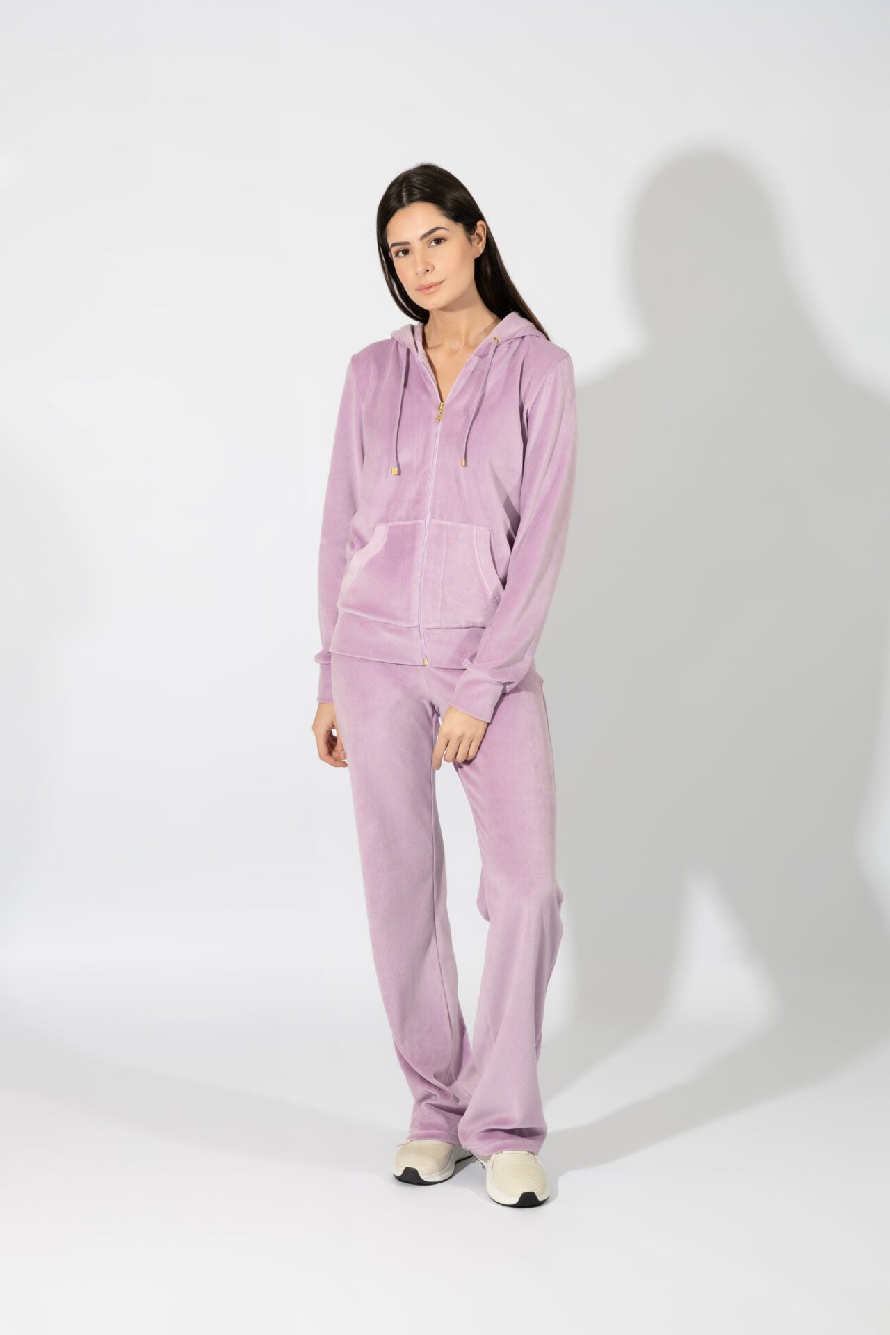 Harmony - Σετ Φόρμα Βελουτέ Με Κουκούλα  Lavender