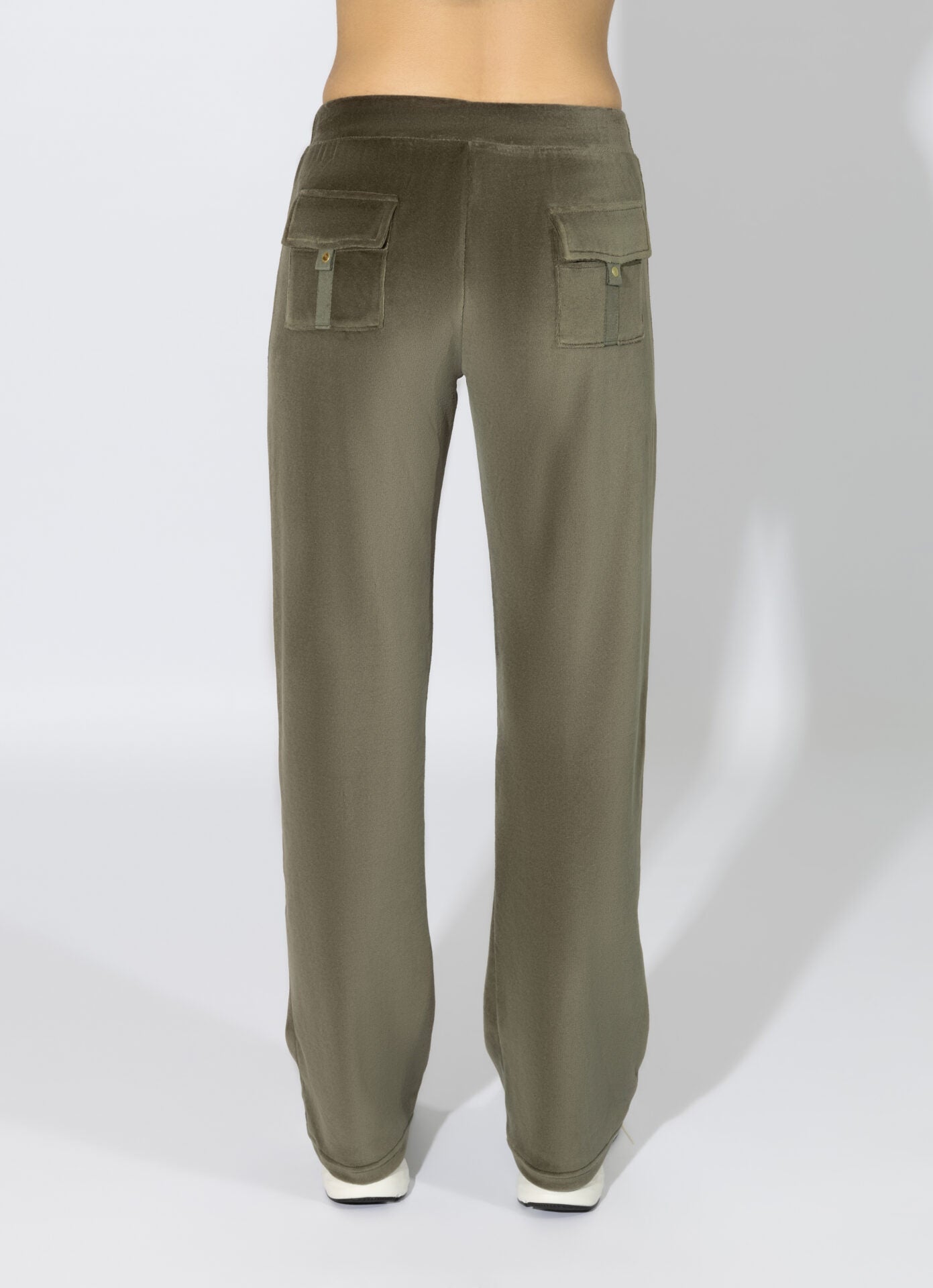 Harmony - Παντελόνι Βελουτέ Κοντοκάβαλο Με Τσεπάκι Πίσω  Olive