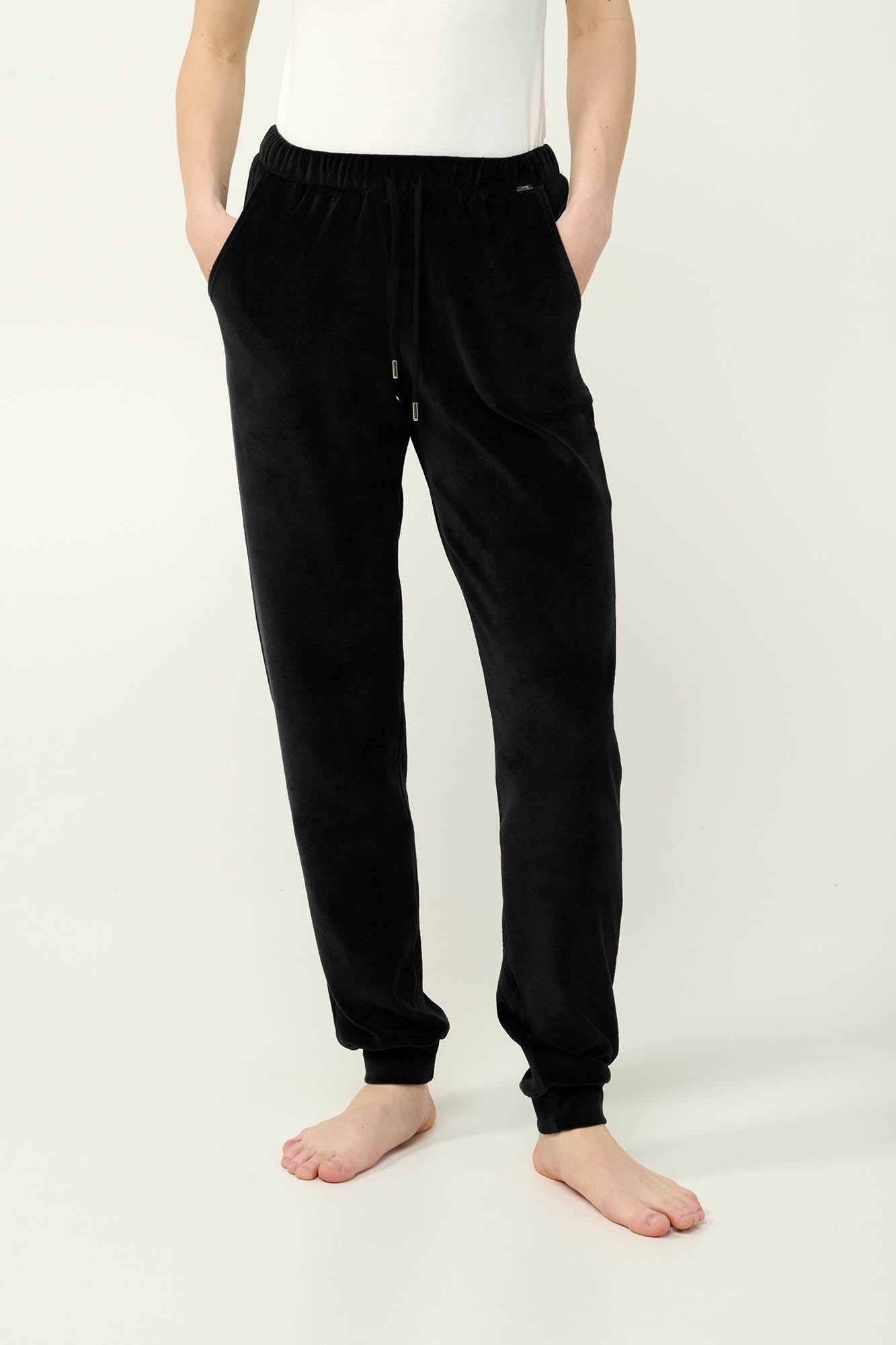 Vamp - Γυναικείο Velvet Παντελόνι με Μανσέτες