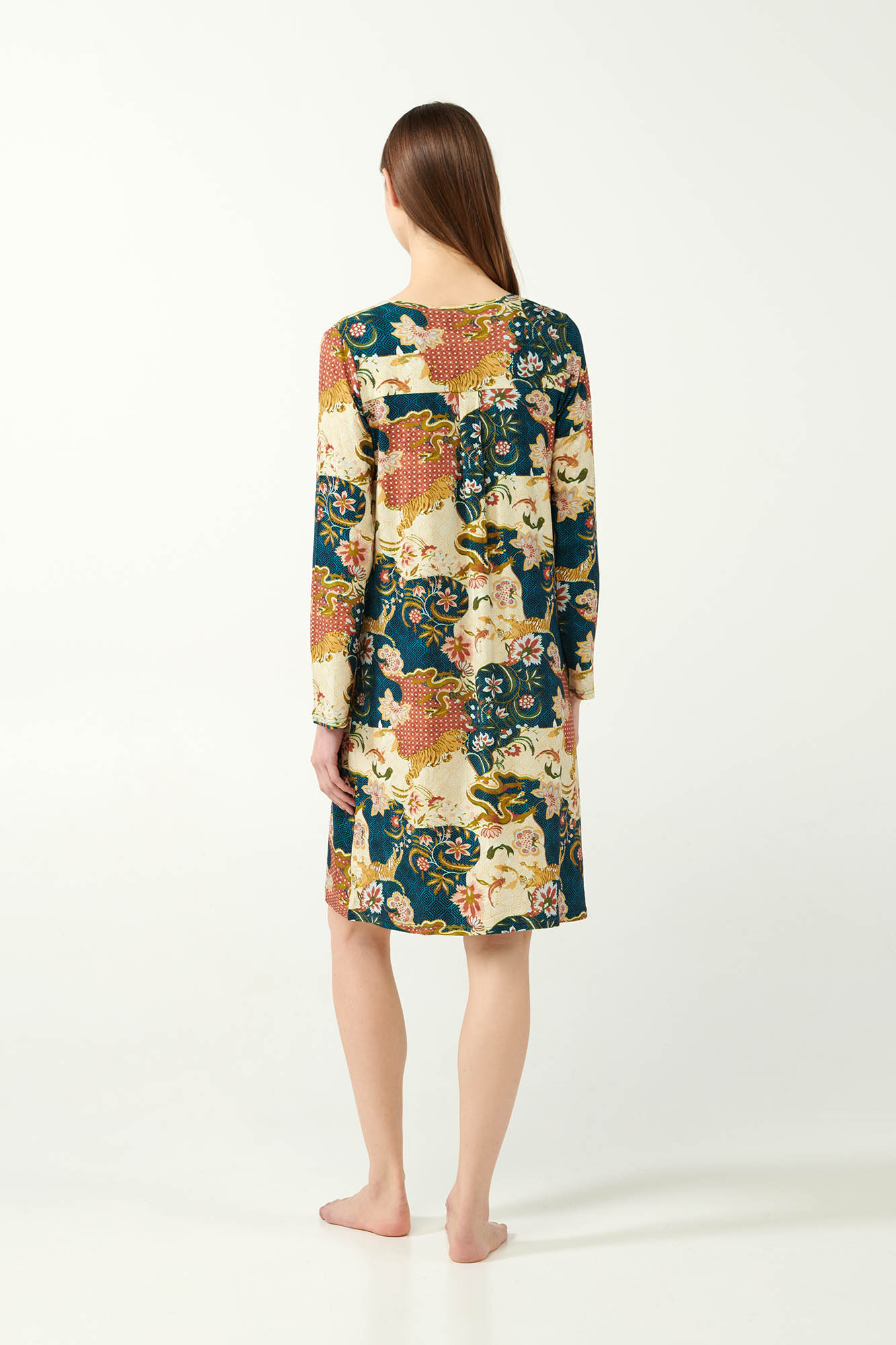 Vamp - Ιαπωνικό Φλοράλ Νυχτικό με Πατιλέτα