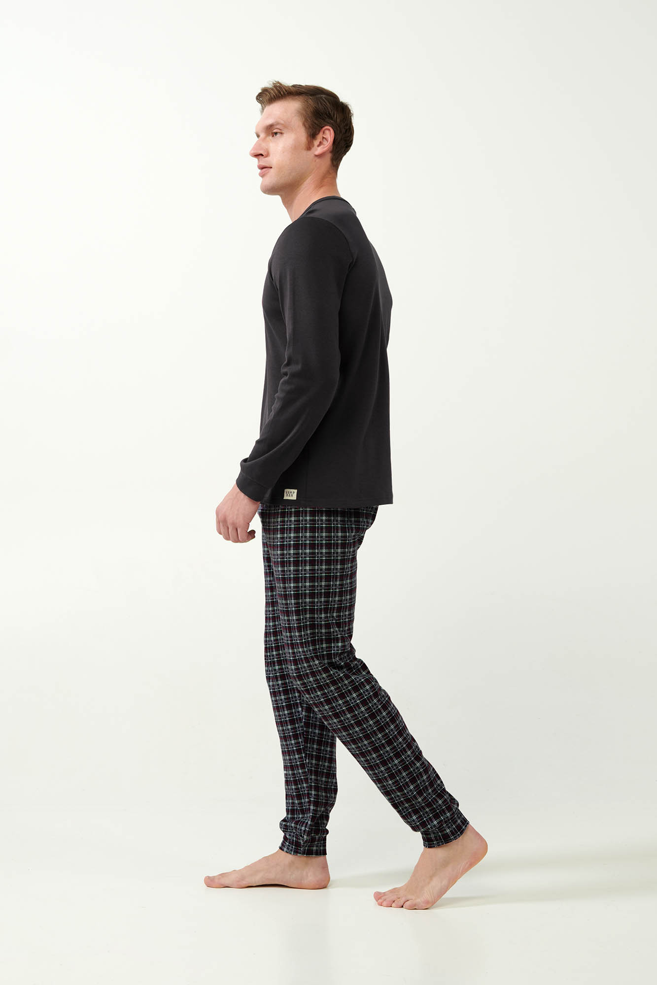 Vamp - Πυτζάμα Interlock με Ταρτάν Μοτίβο