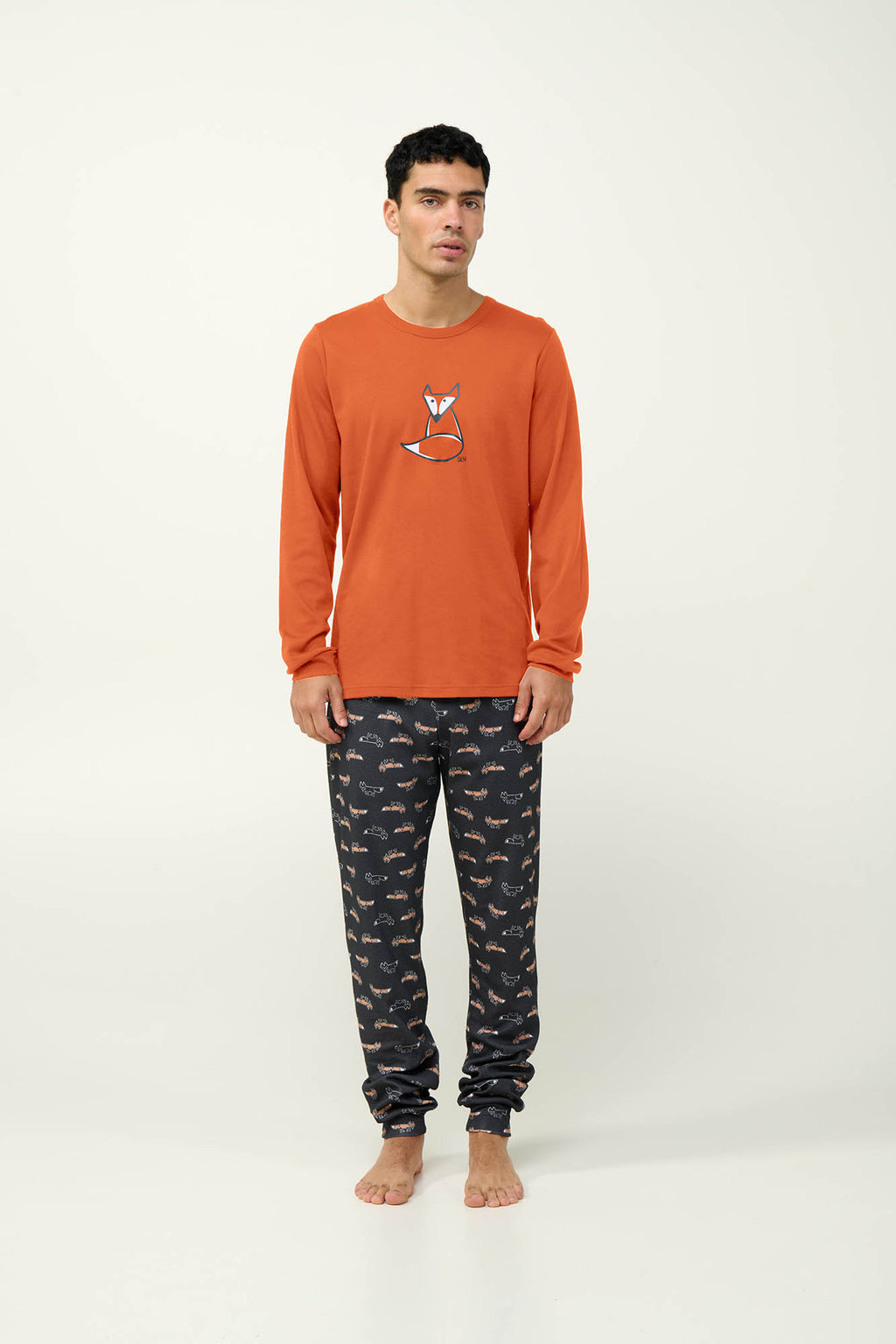Vamp - Ανδρική Βαμβακερή Πυτζάμα με Μανσέτες