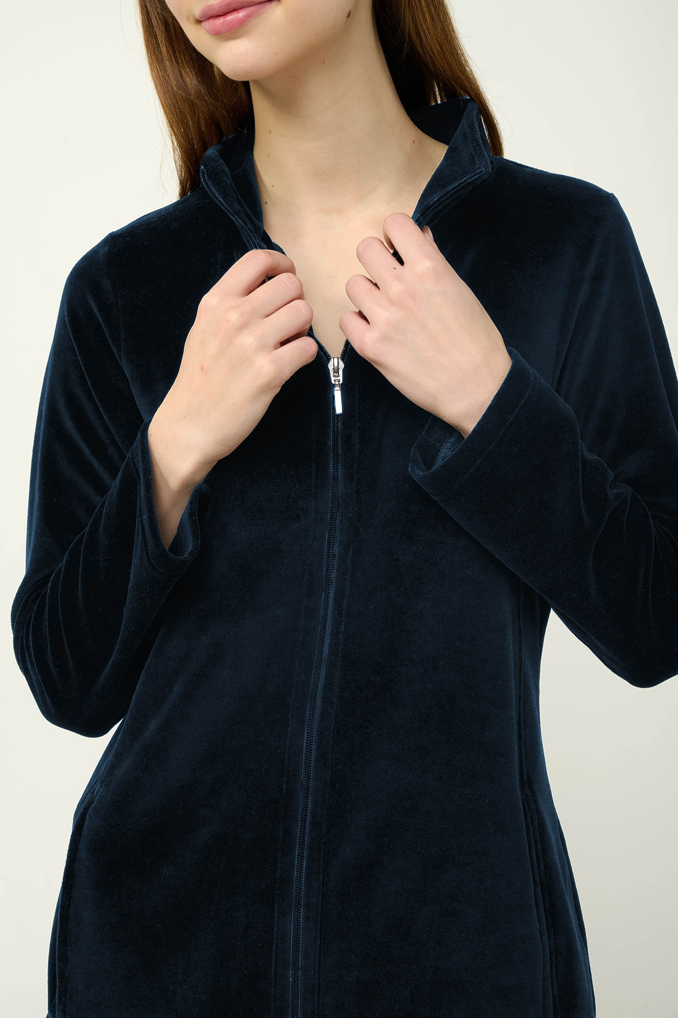 Vamp - Γυναικεία Velvet Φόρμα με Φερμουάρ