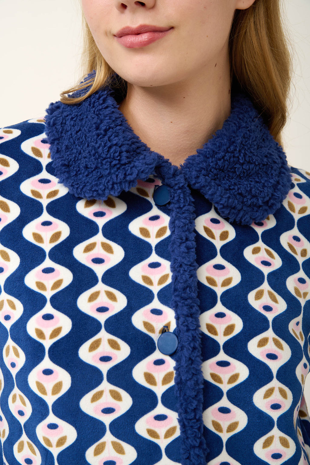 Vamp - Γυναικεία Ρόμπα Fleece με Κουμπιά