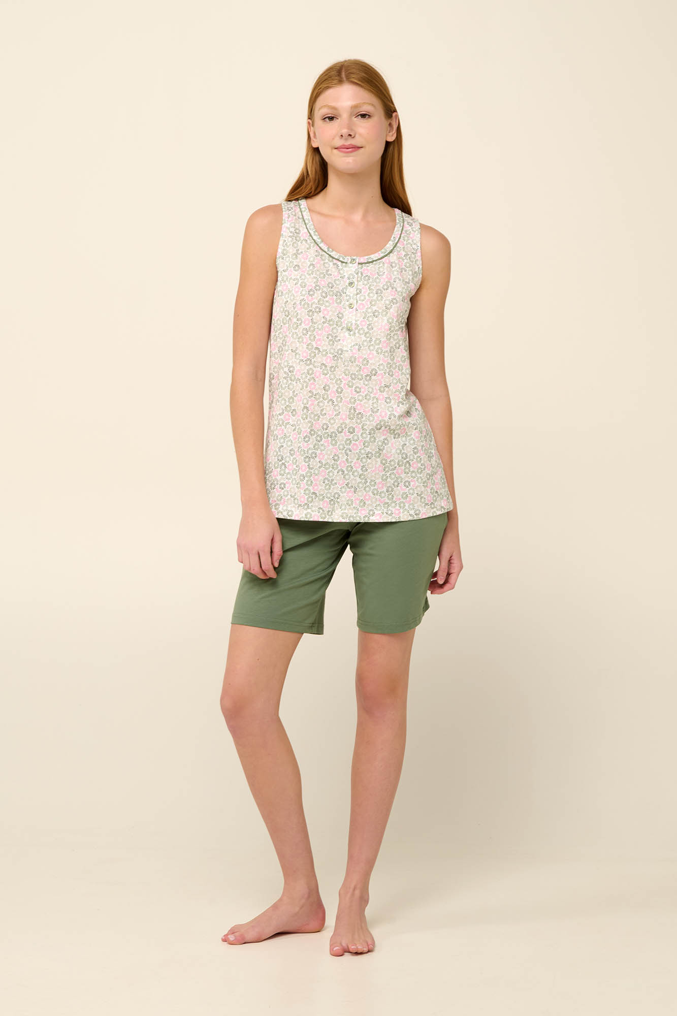 Vamp - Βαμβακερή Γυναικεία Πυτζάμα με Πατιλέτα