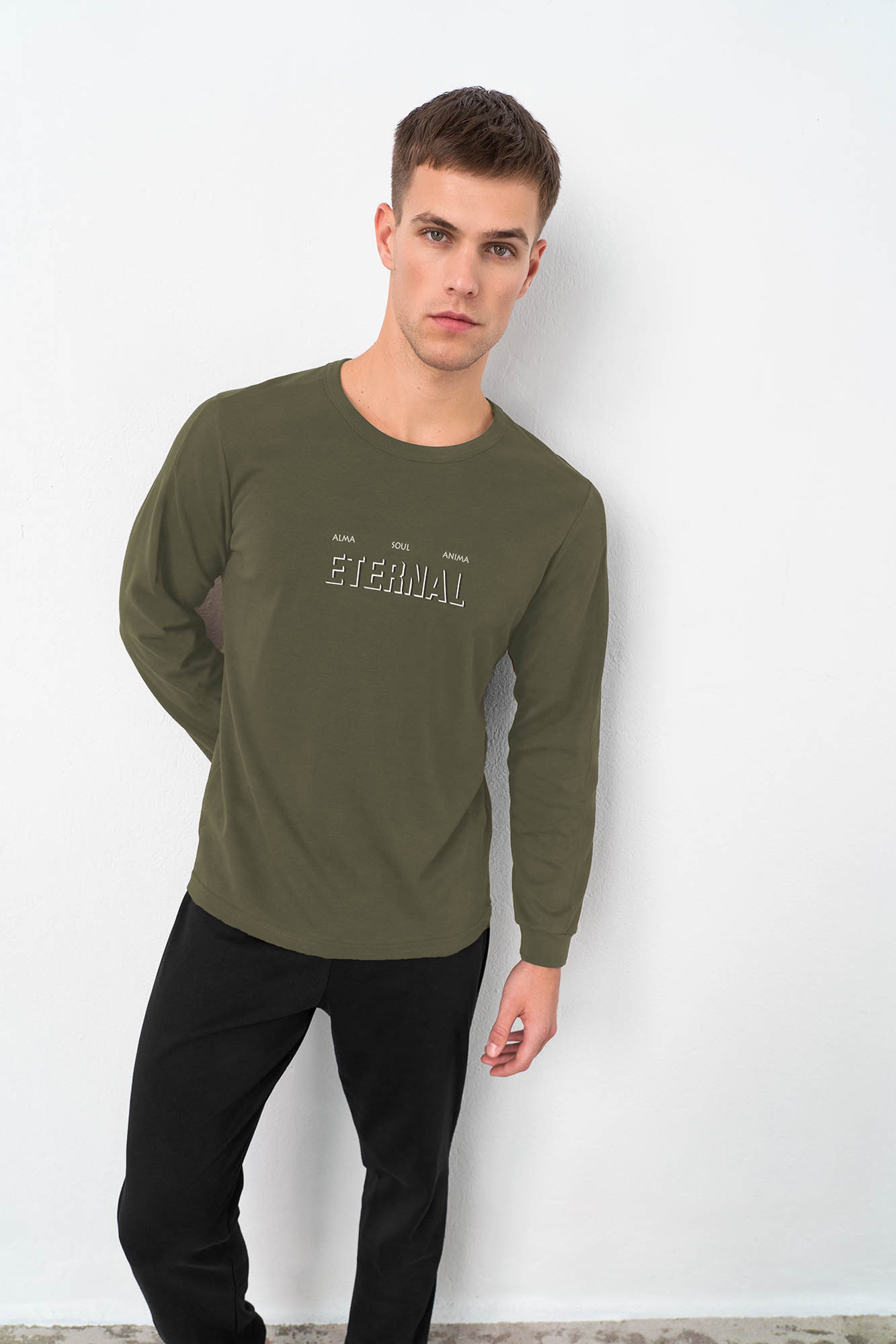 Vamp - Βαμβακερές Ανδρικές Πυτζάμες με Μανσέτες