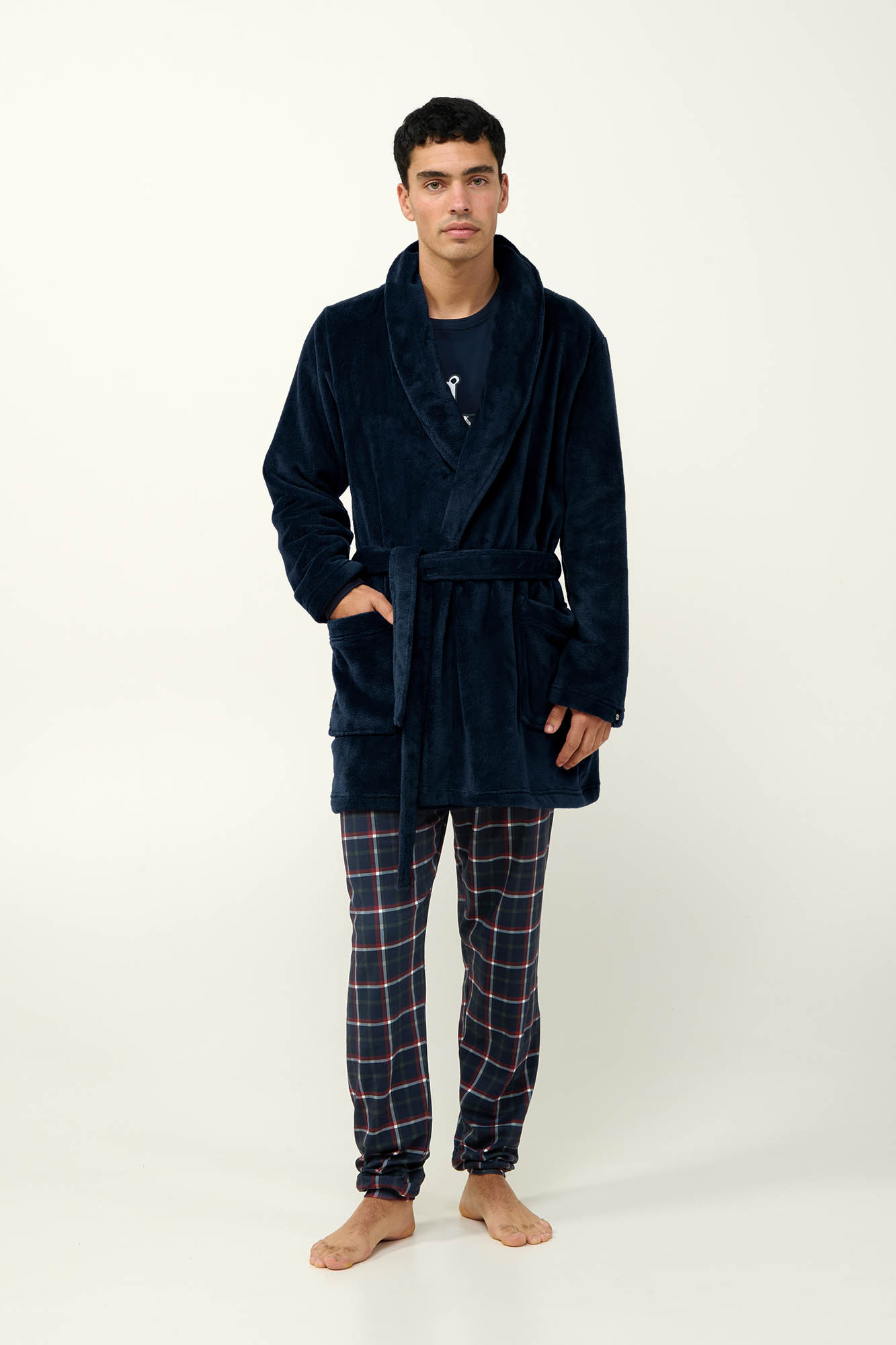 Vamp - Μονόχρωμη Ανδρική Σταυρωτή Ρόμπα