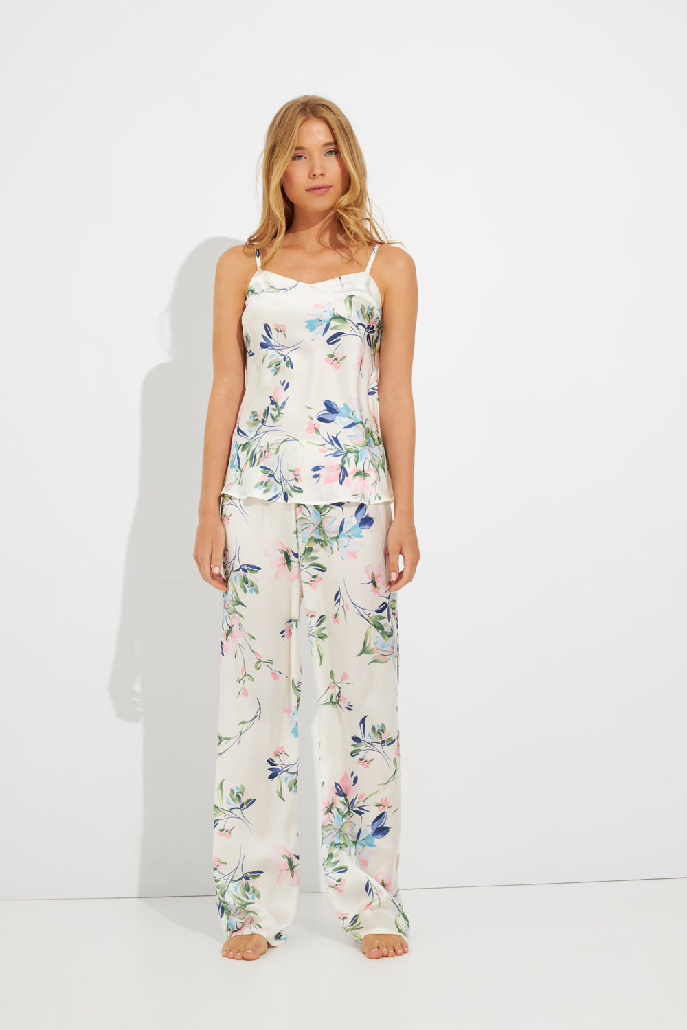 Harmony - Πιτζάμα Σατέν Με Ράντα Και Μακρύ Παντελόνι