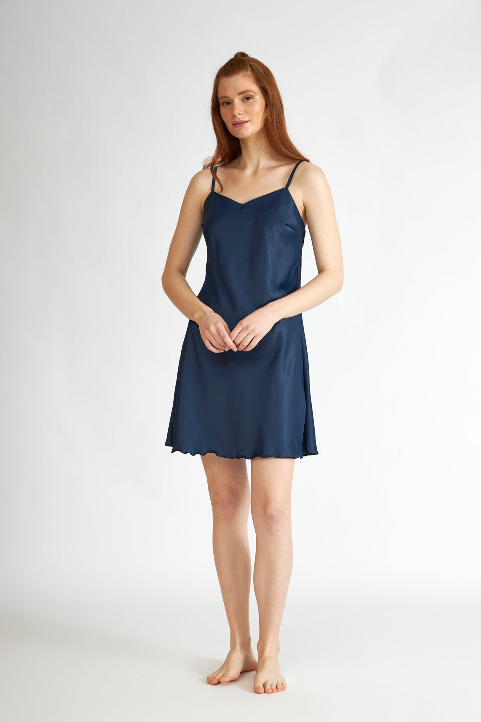 Harmony - Νυχτικό Σατέν Μονόχρωμο Blue