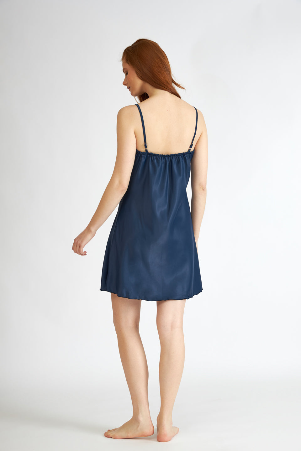 Harmony - Νυχτικό Σατέν Μονόχρωμο Blue