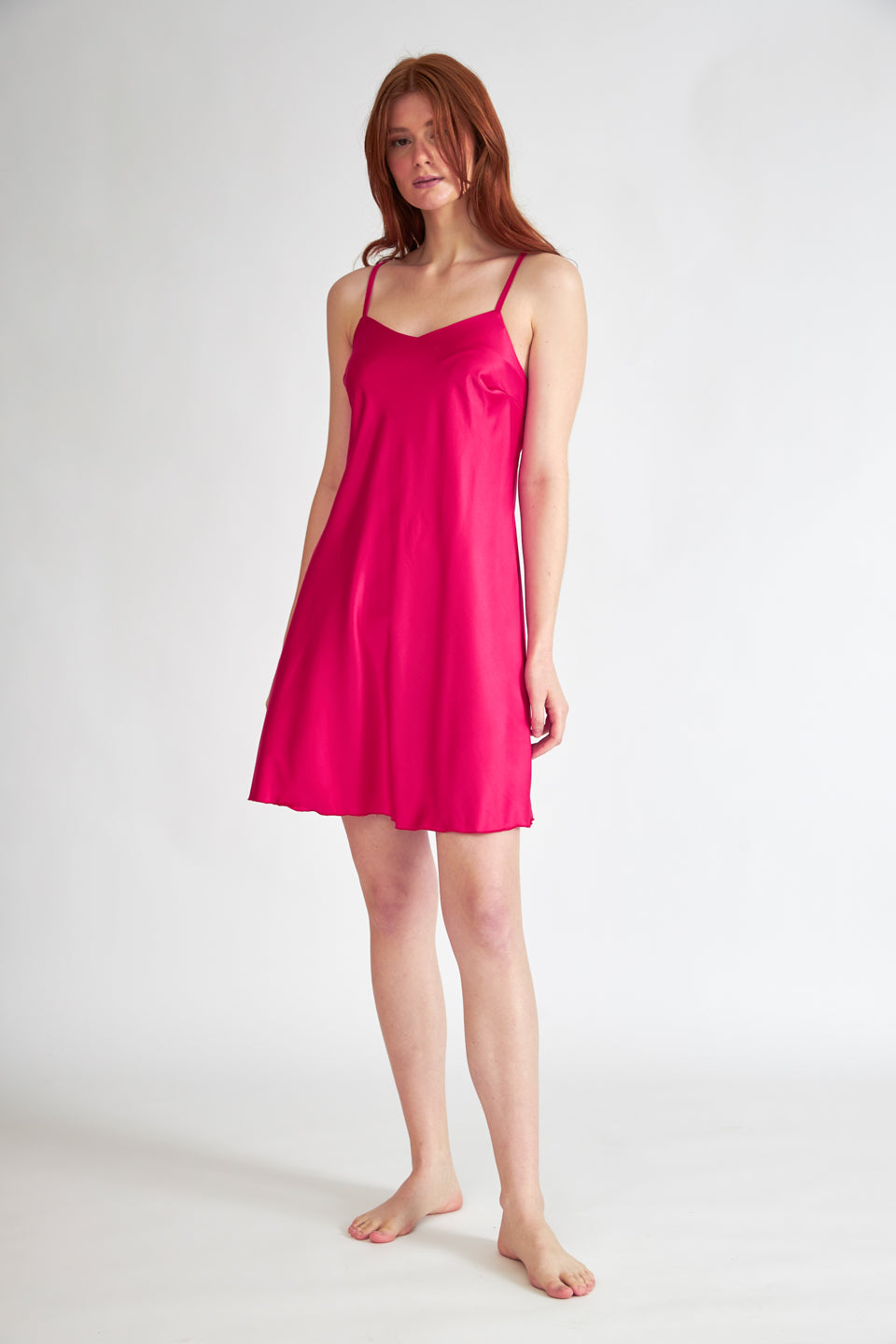 Harmony - Νυχτικό Σατέν Μονόχρωμο Fuchsia
