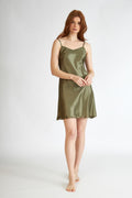Harmony - Νυχτικό Σατέν Μονόχρωμο Olive
