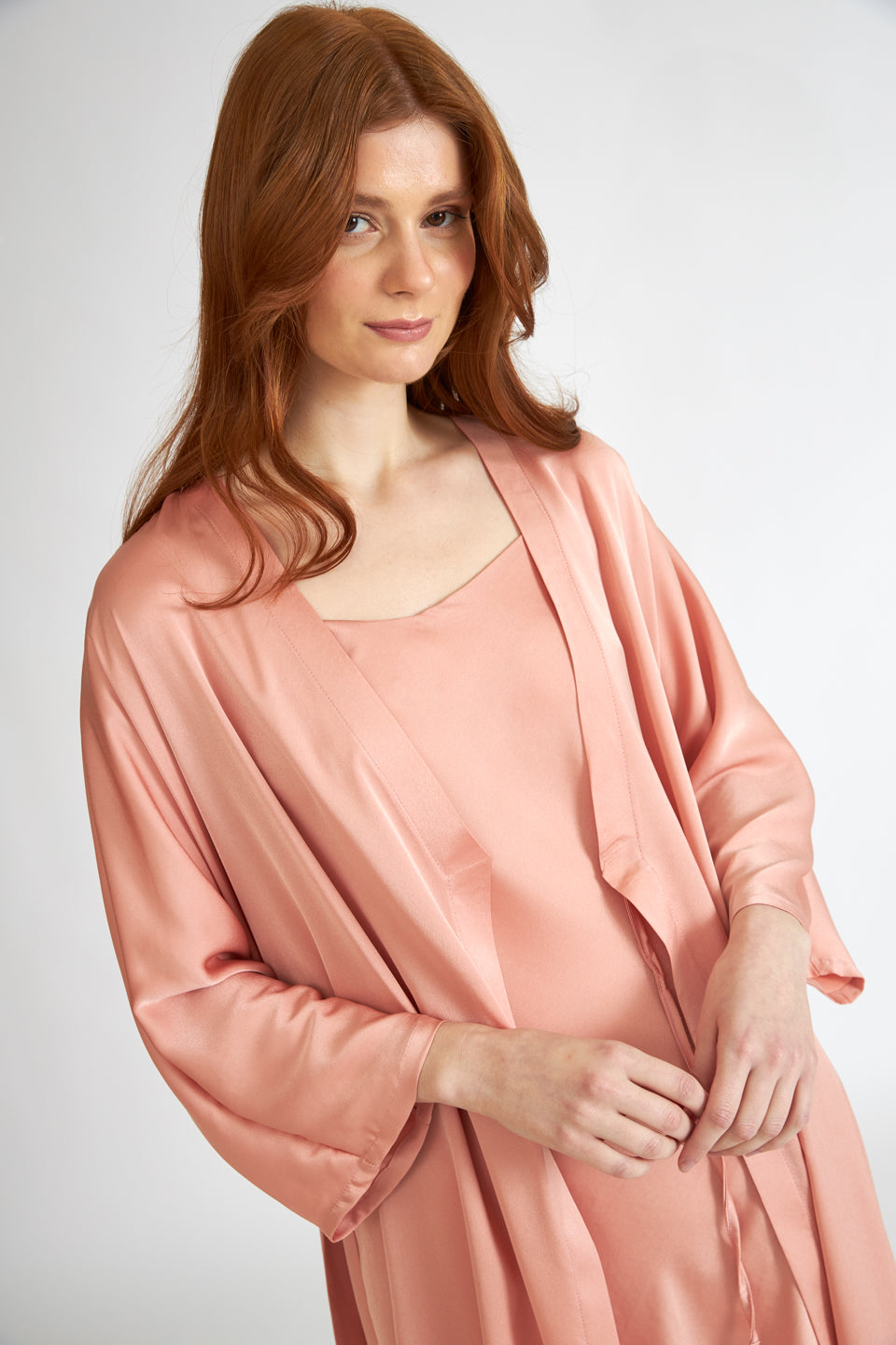 Harmony - Σατέν Ρόμπα Μονόχρωμη  Nude