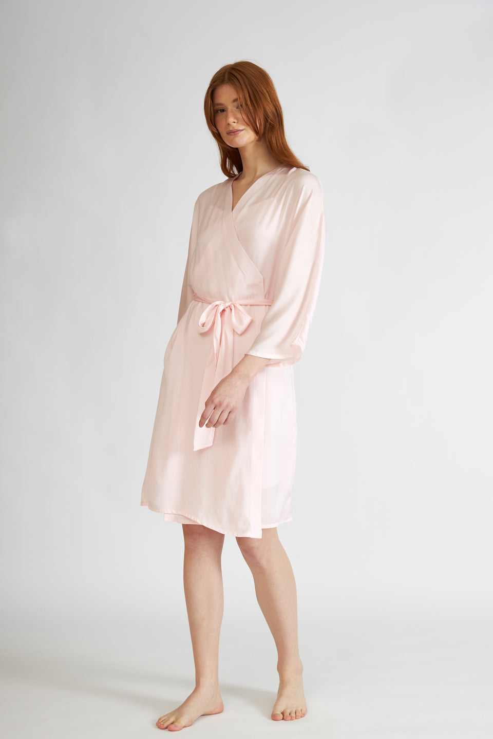 Harmony - Σατέν Ρόμπα Μονόχρωμη Pink