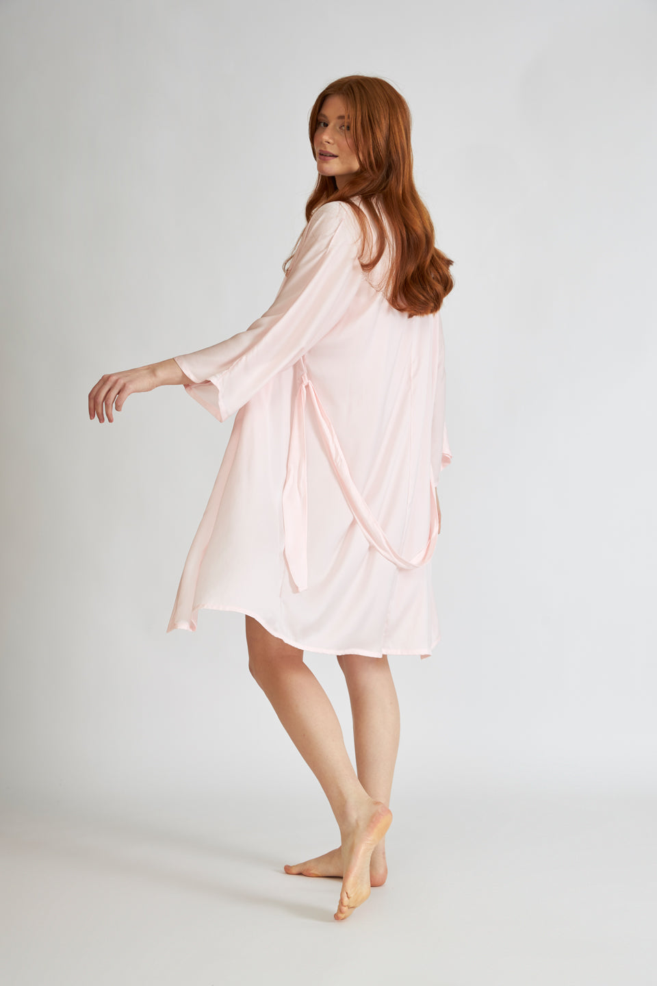 Harmony - Σατέν Ρόμπα Μονόχρωμη Pink