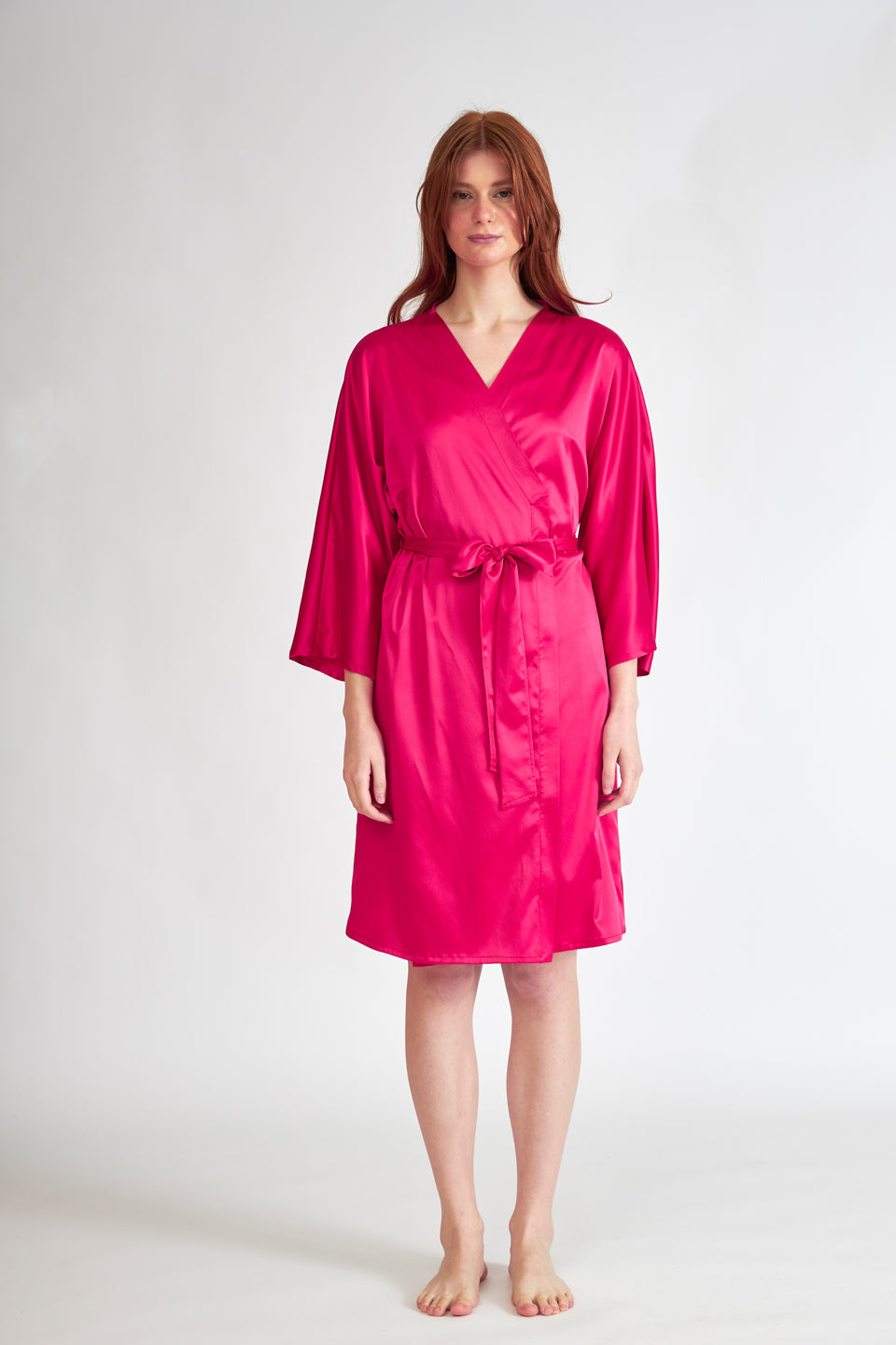 Harmony - Σατέν Ρόμπα Μονόχρωμη Fuchsia