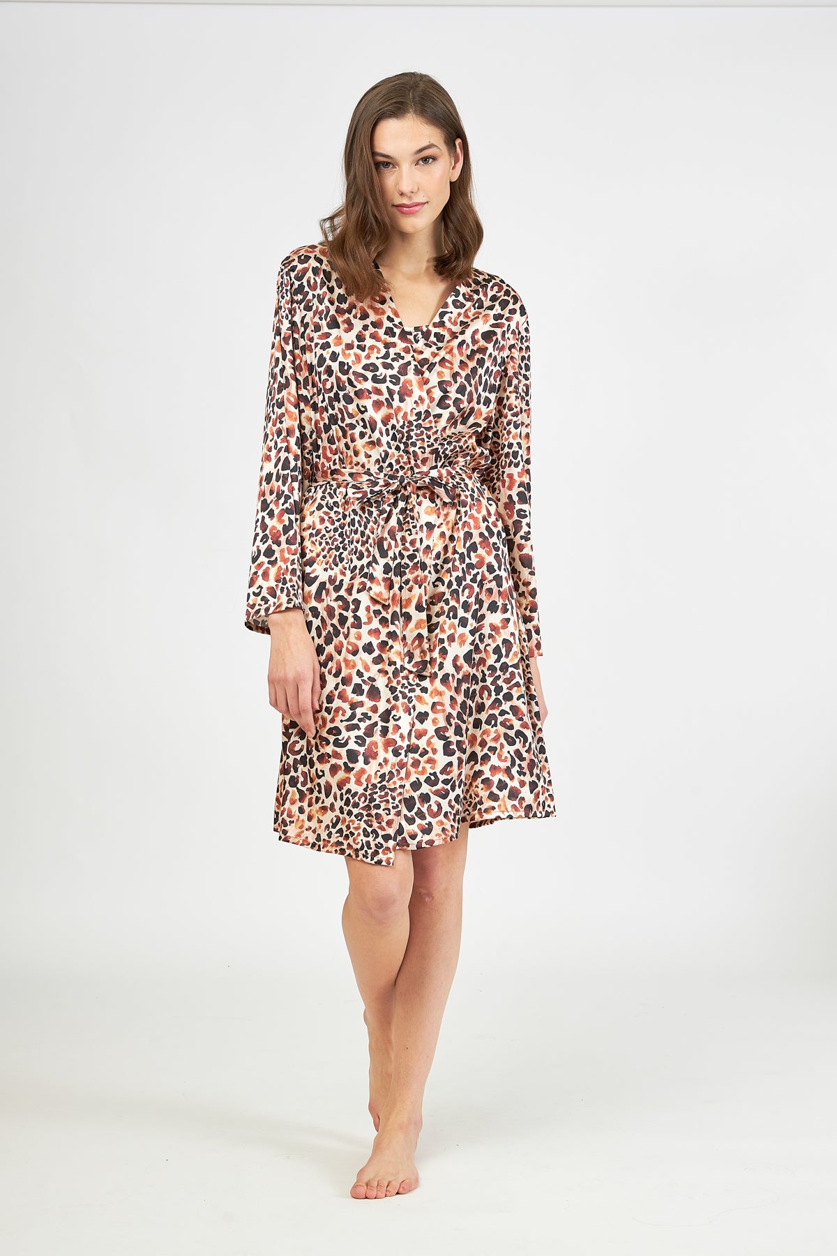 Harmony - Ρόμπα Σατέν Leopard Print