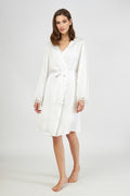 Harmony - Σατέν Ρόμπα Μονόχρωμη Off White