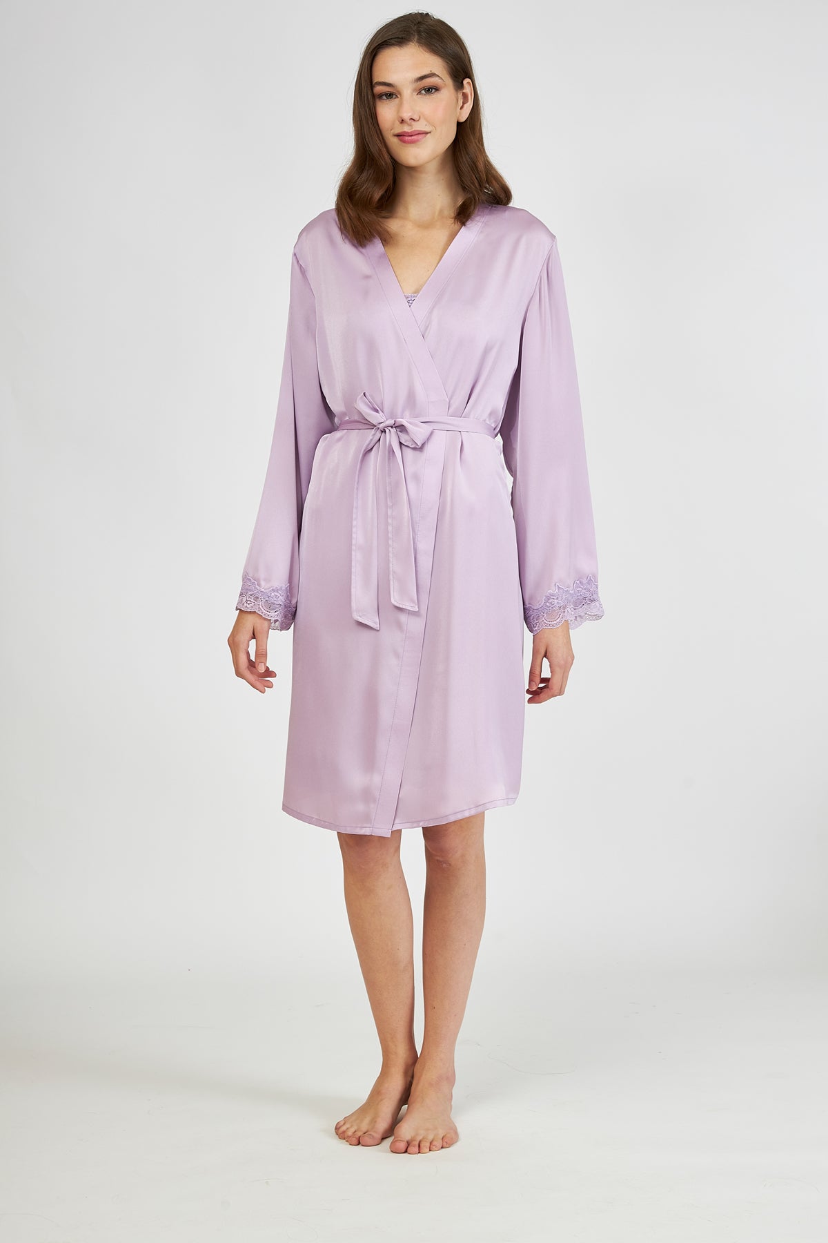 Harmony - Σατέν Ρόμπα Μονόχρωμη Lavender