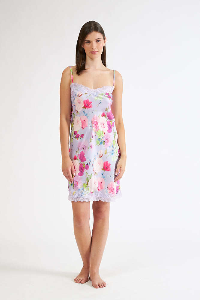 Harmony - Satin Νυχτικό Εμπριμέ  Lavender